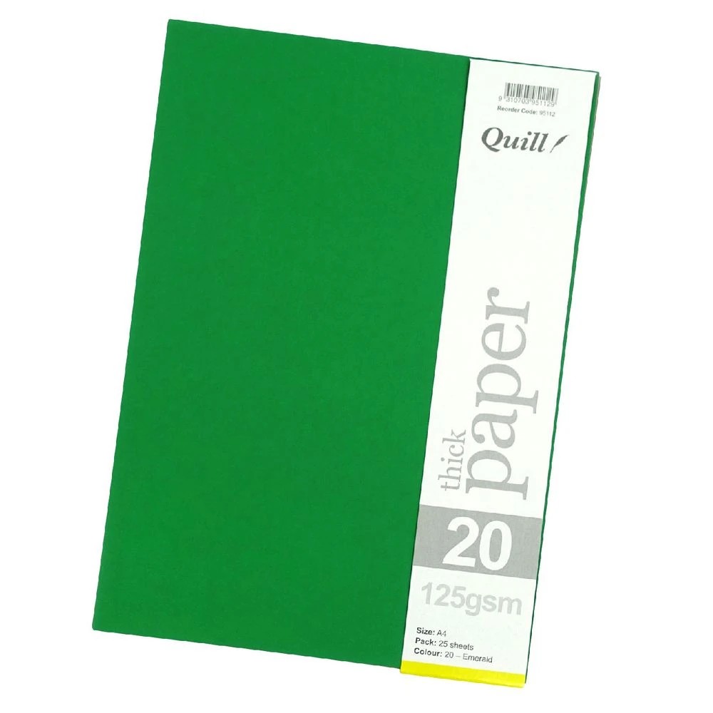 4 Quill A4 125gsm Paper Emerald 25 Pack, 4 of 4
