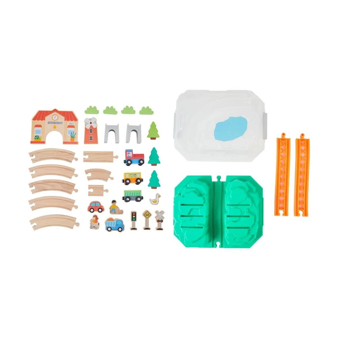 5 34 Piece Train Playset with Storage, 5 of 9