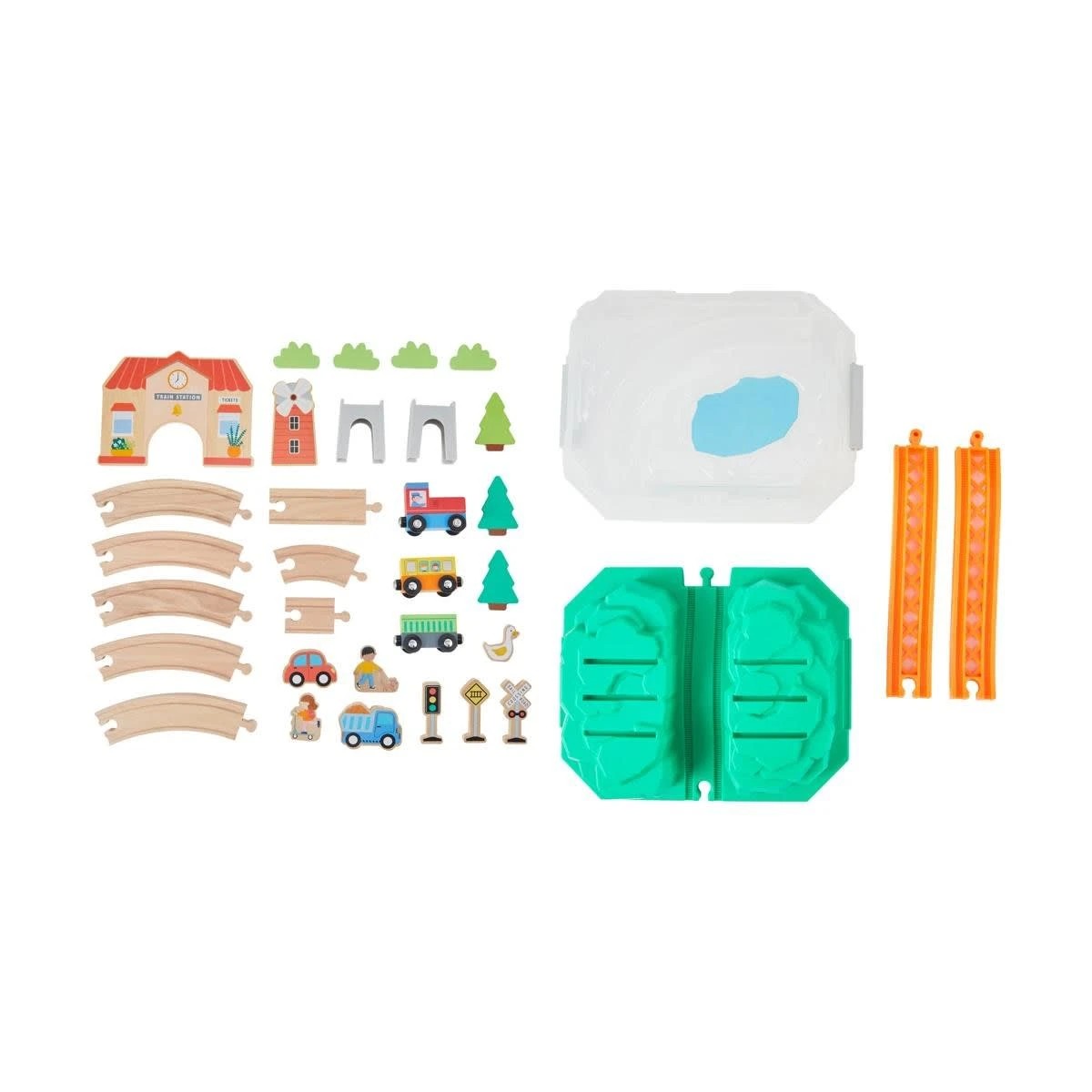 5 34 Piece Train Playset with Storage, 5 of 9