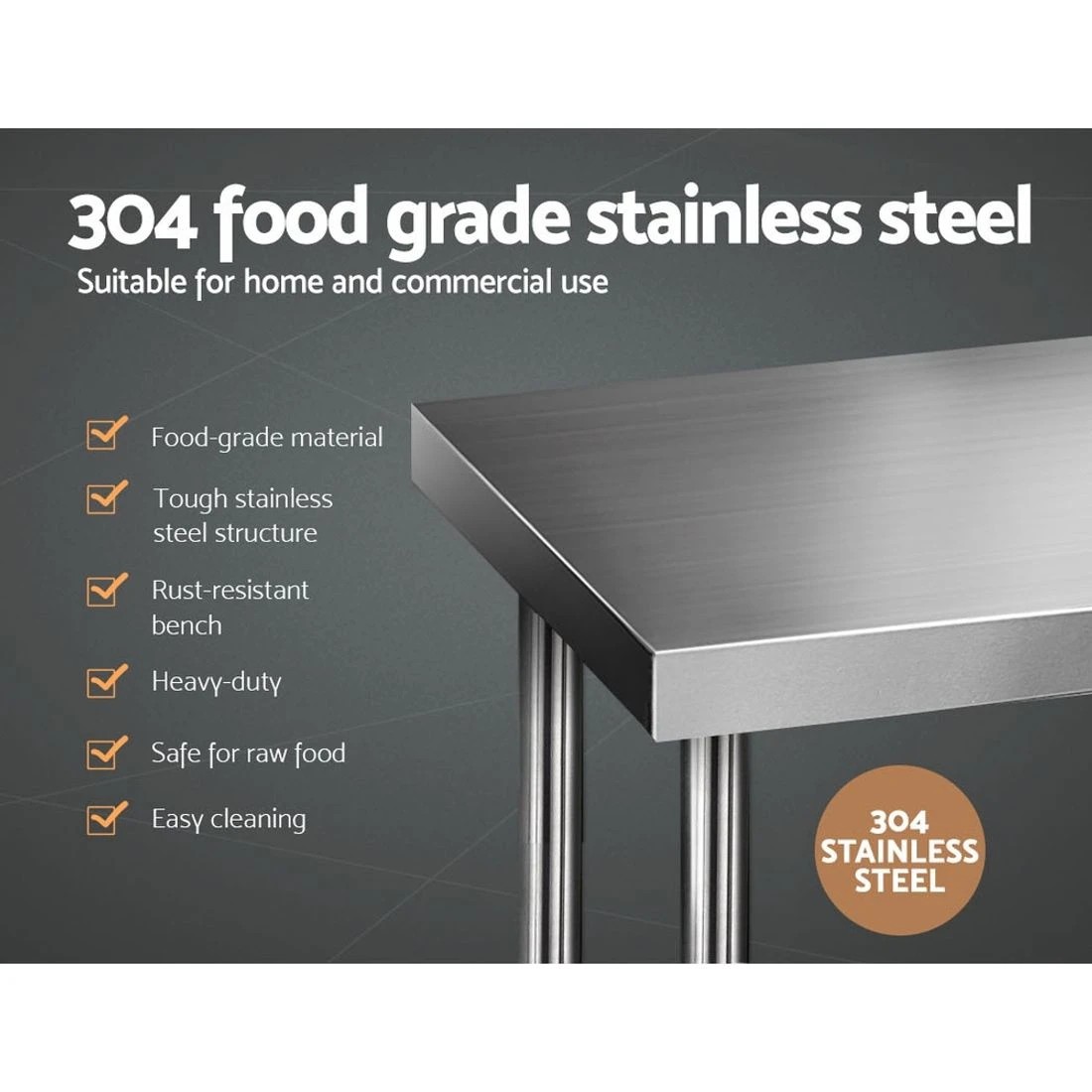1 Cefito 1829x610mm Stainless Steel Kitchen Bench - Silver, 1 of 6
