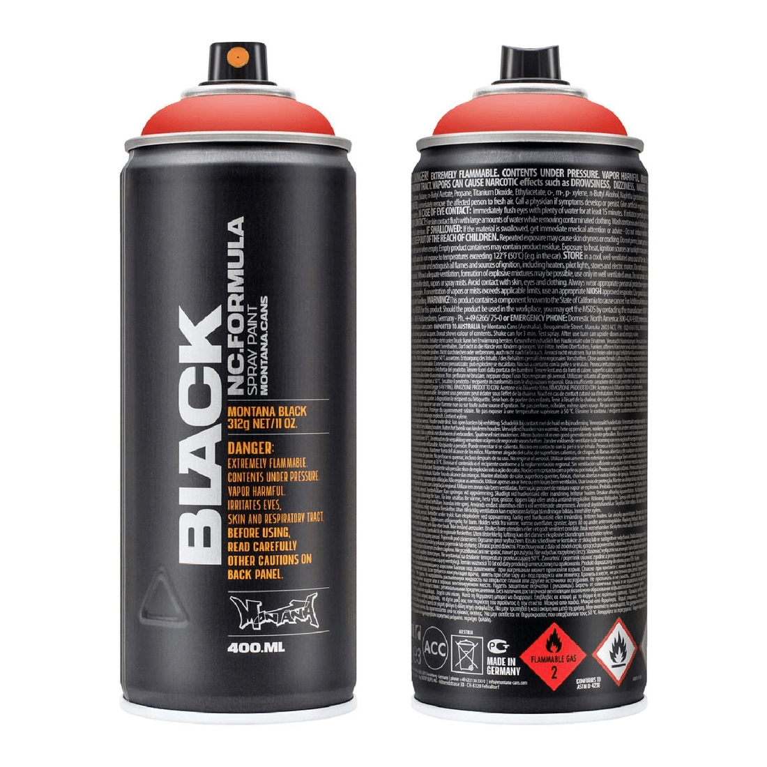 1 Montana BLACK Spray Paint 400 mL Power Red, 1 of 2