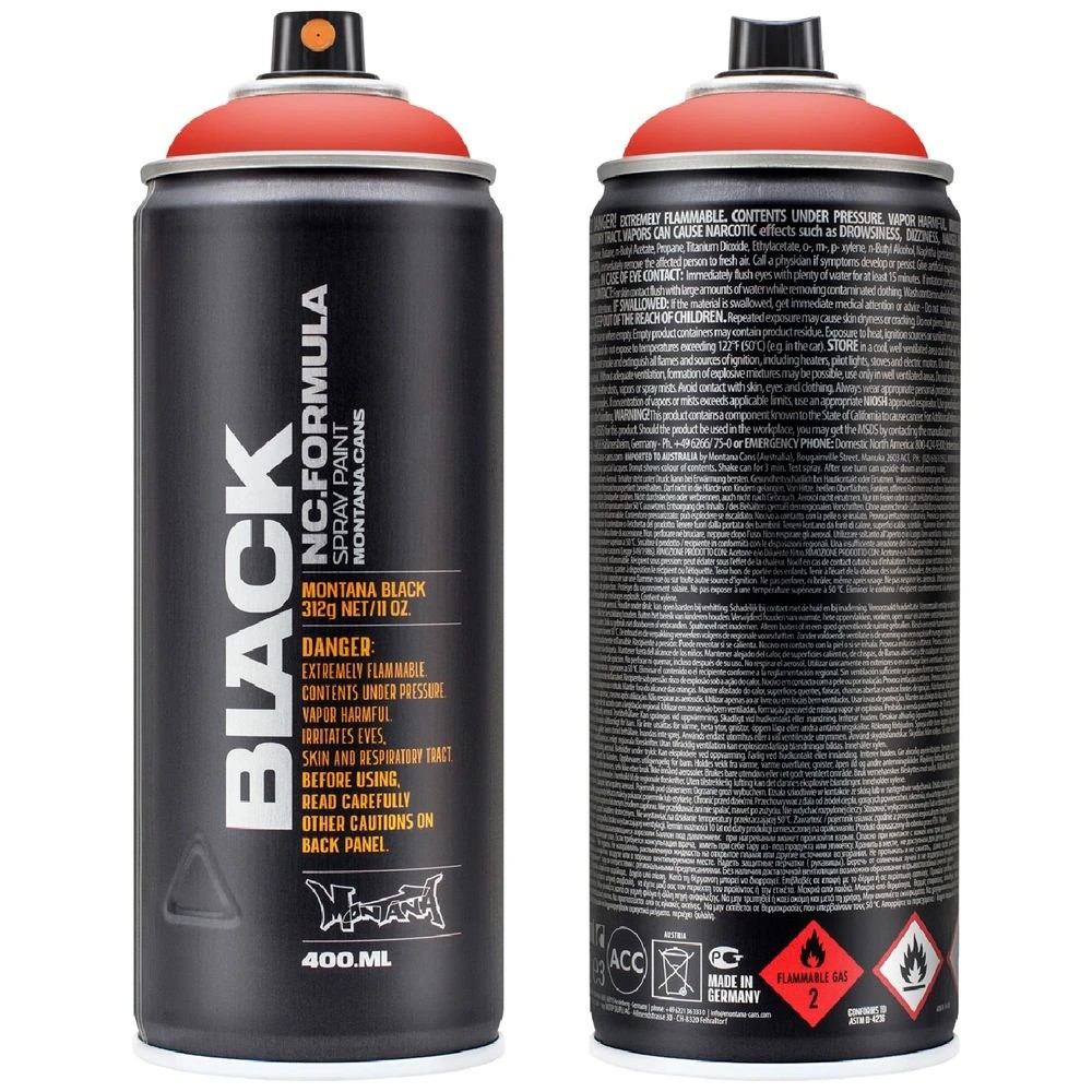1 Montana BLACK Spray Paint 400 mL Power Red, 1 of 2