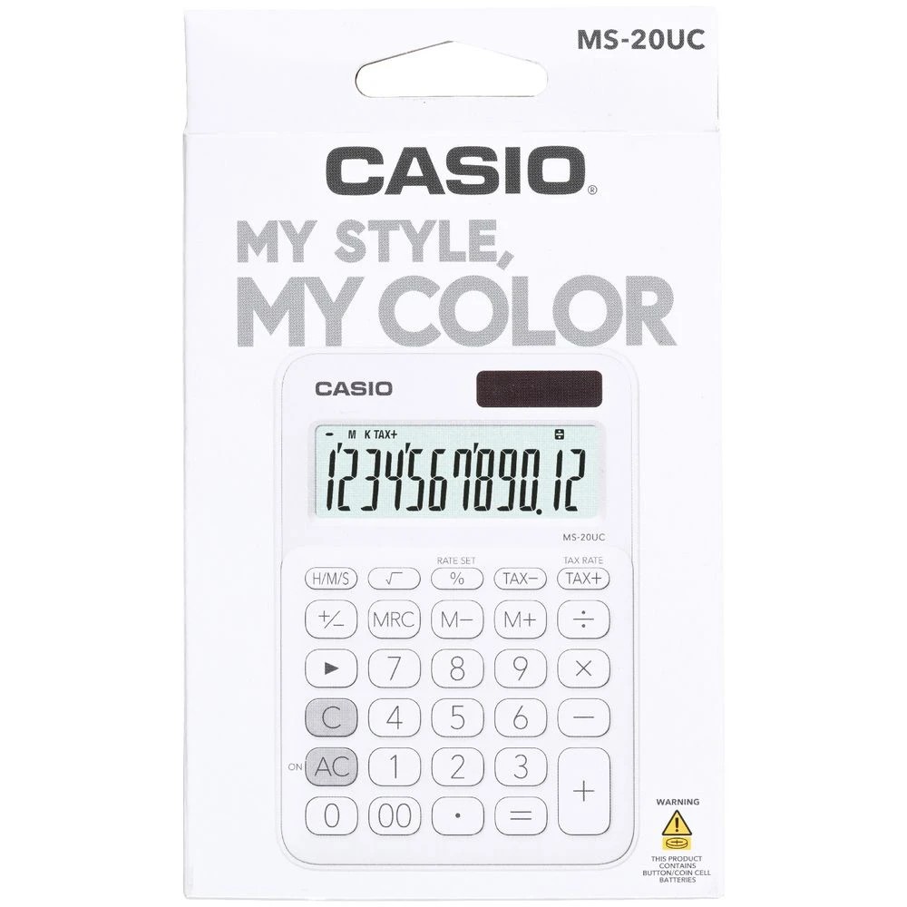 3 Casio 12 Digit Desktop Calculator White MS20UC, 3 of 4