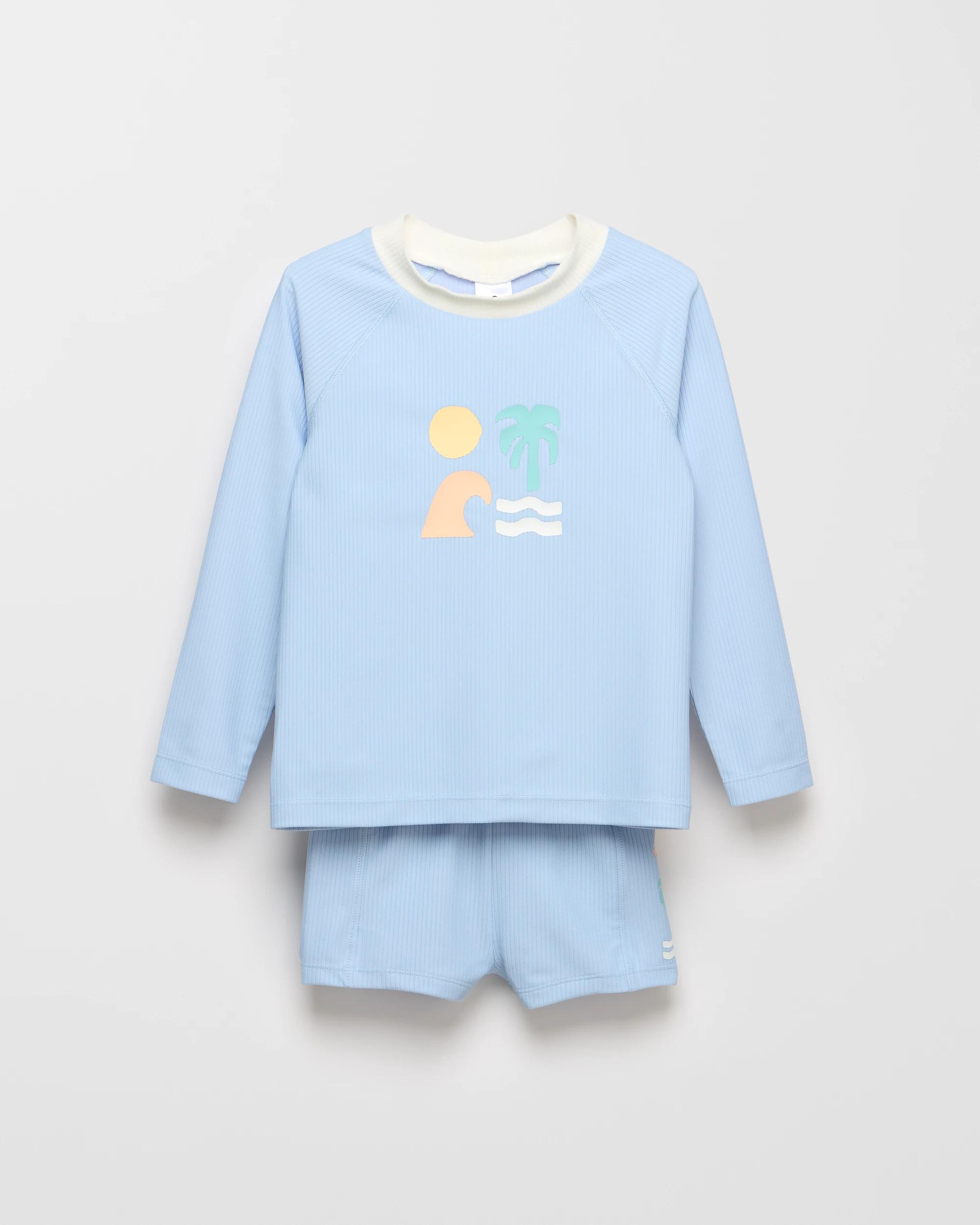 1 Target Ribbed Swim 2 Piece Set BLUE, 1 of 1