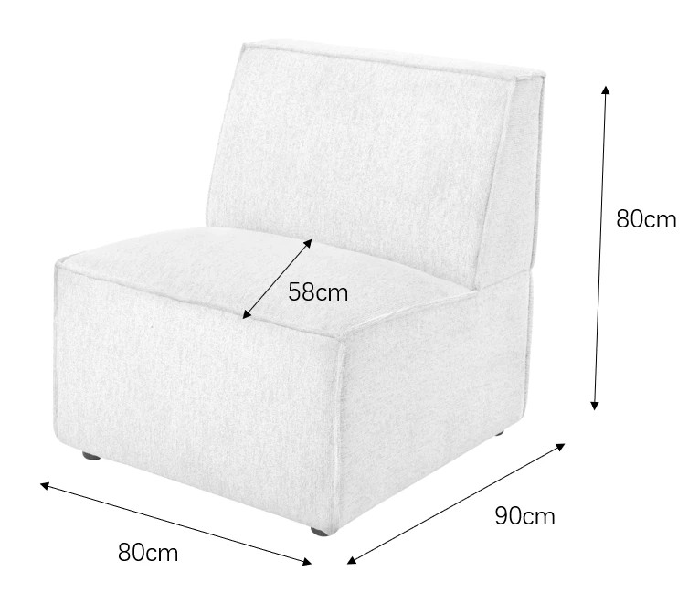 9 Jax Block Lounge Chair - Cream, 9 of 9