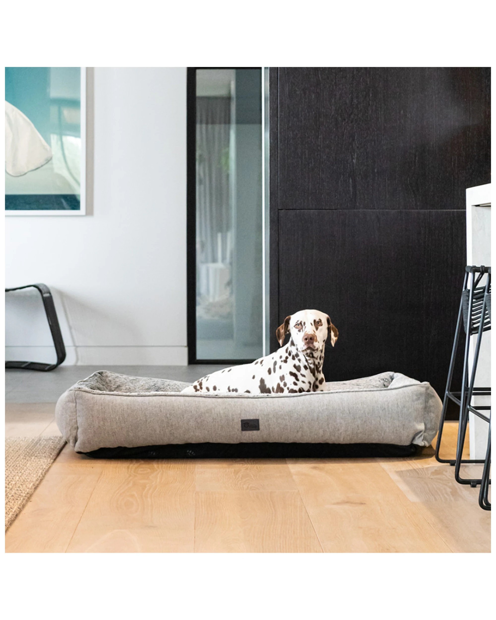 4 SUPERIOR PET GOODS Dog Lounger Plush Dog Bed Washable Large Vegan Bolsters - Grey, 4 of 4