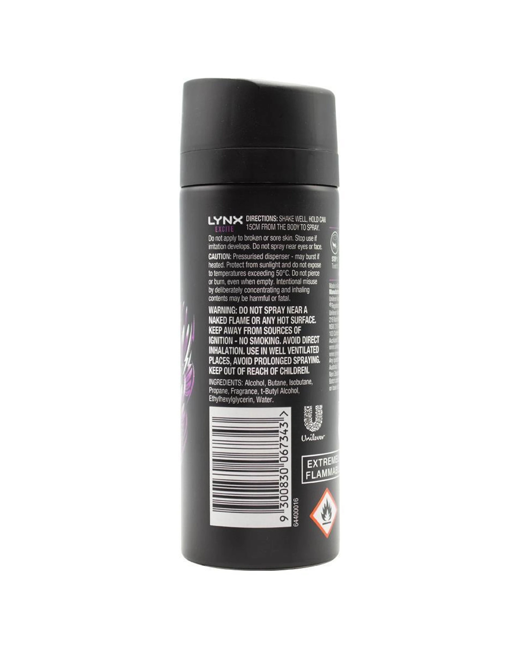 3 Lynx 6PK Deodorant Fragrance 150ml 48h Protection Bodyspray Excite - Black, 3 of 4