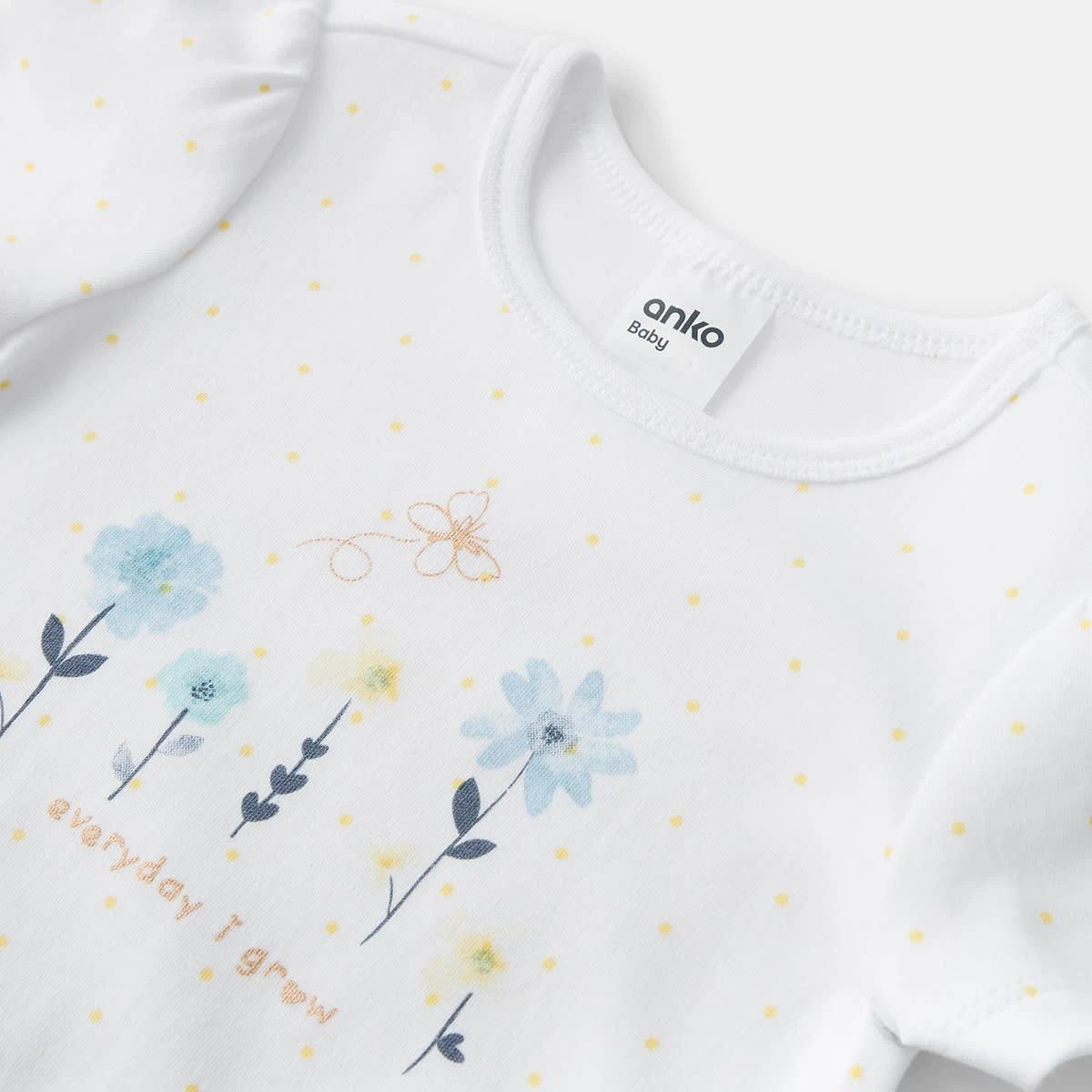 3 Short Sleeve Print Romper I Grow, 3 of 3