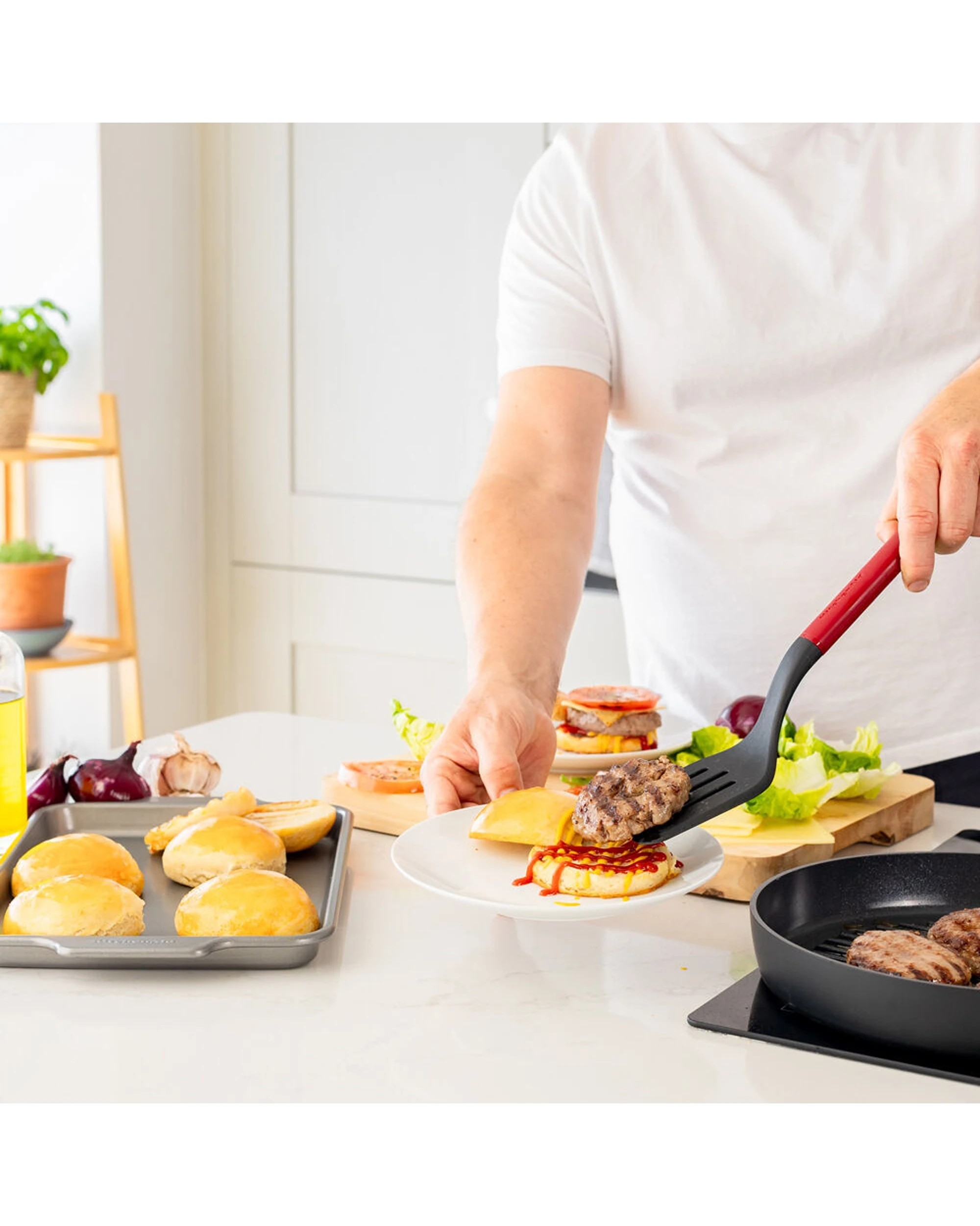 4 KitchenAid Classic Slotted Nylon Turner 2PK Heat Resistant Ergonomic Handle - Red, 4 of 6