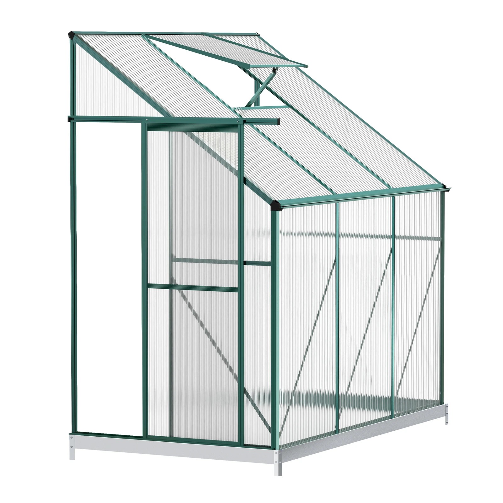 1 Alfordson Greenhouse Aluminium Polycarbonate Garden Storage Shed 1.9x1.3M - White, 1 of 7