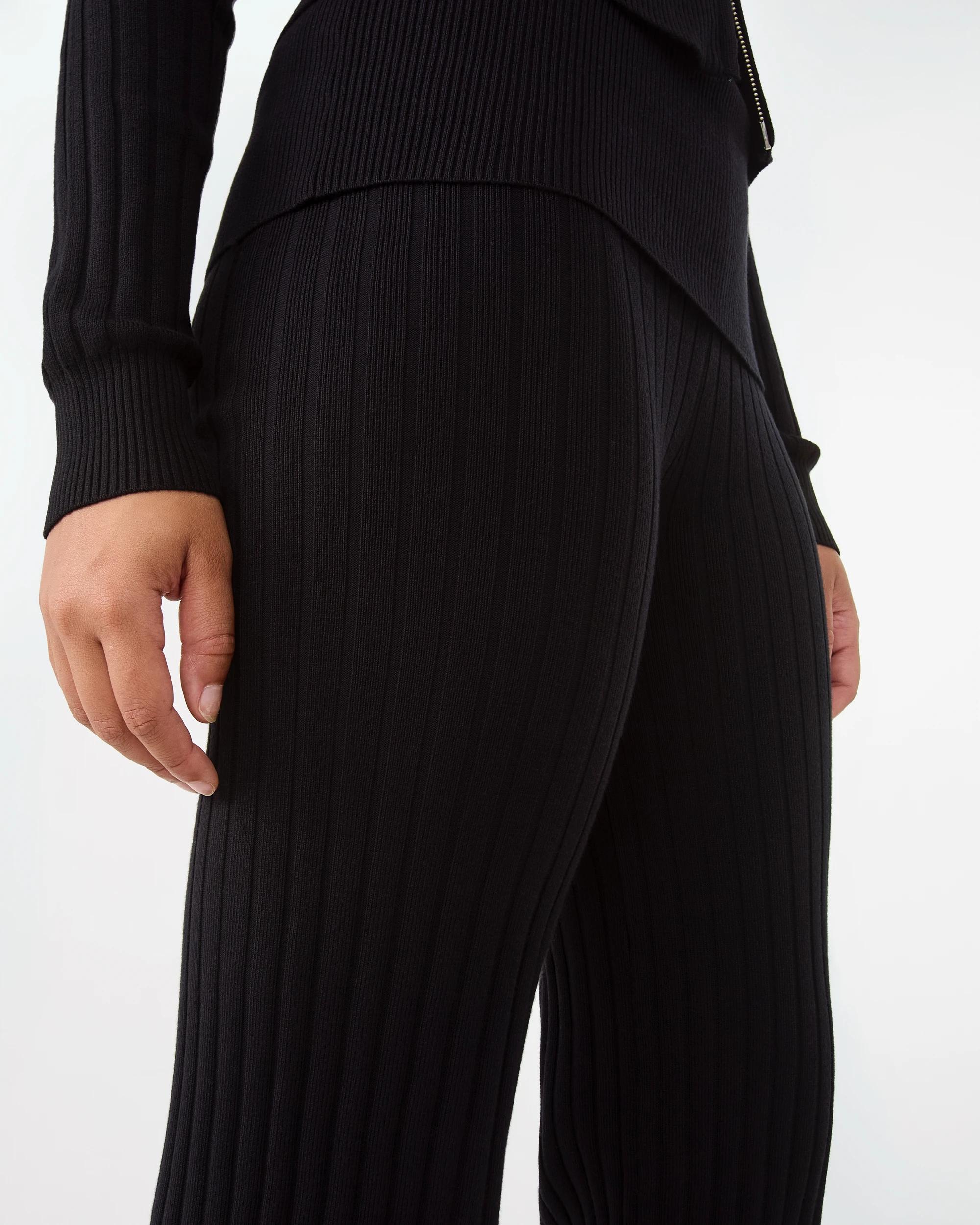 6 Knit Fold Over Pants Black, 6 of 6