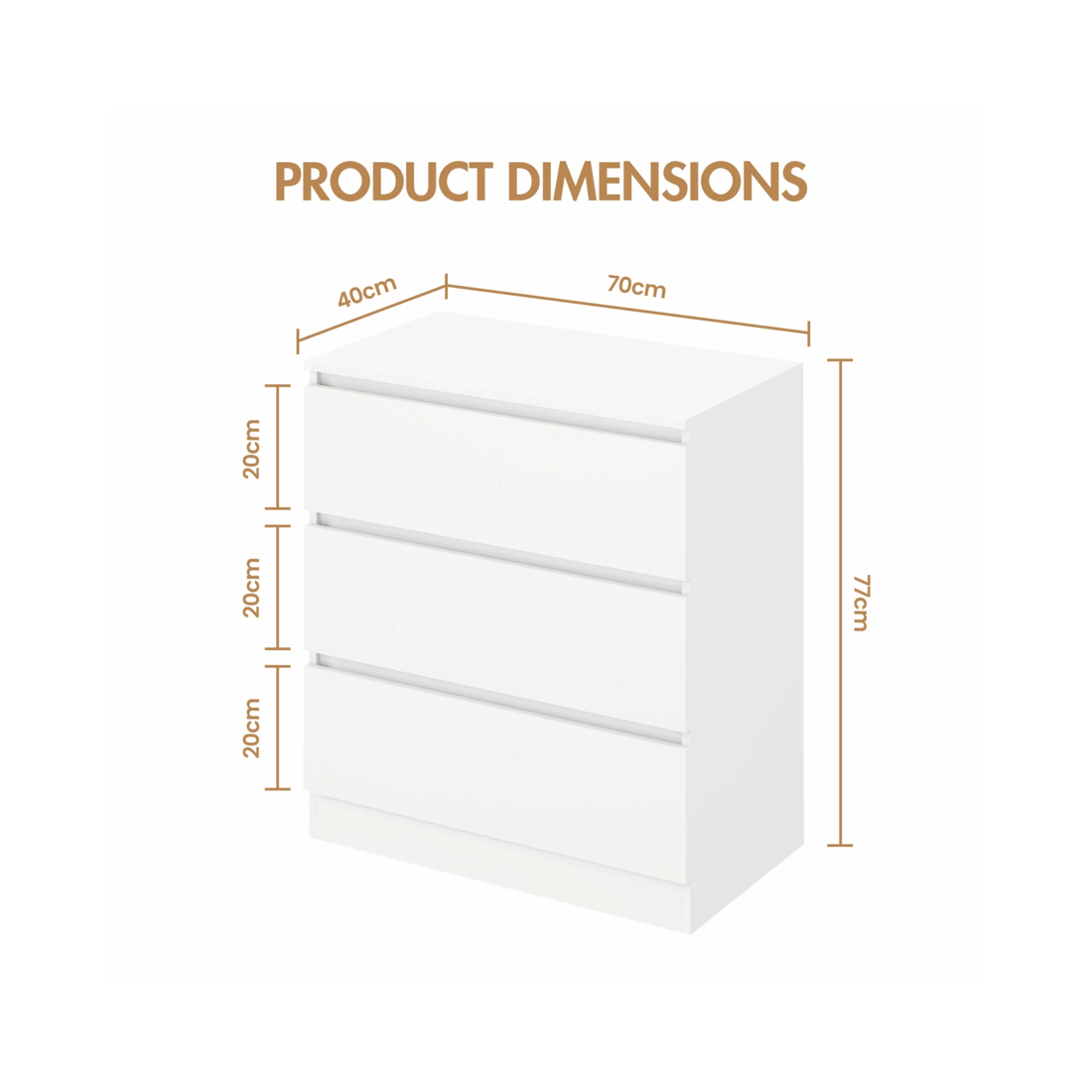 3 Advwin Bedside Table Set Of 2 Nightstand Large Storage Cabinet 3 Drawers, 3 of 8