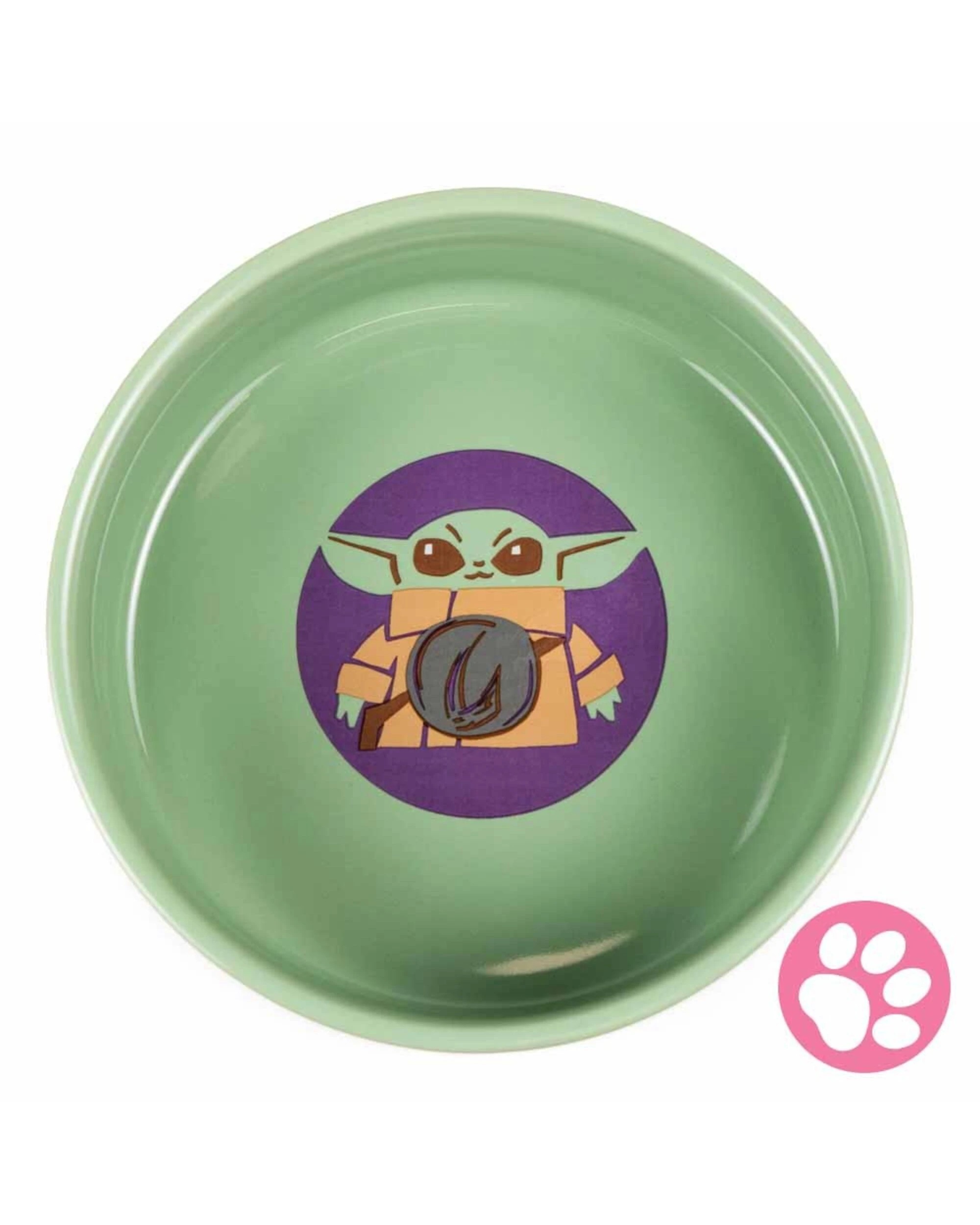 2 Star Wars - The Mandalorian - Galaxy's Most Wanted Ceramic Pet Bowl - Green, 2 of 4