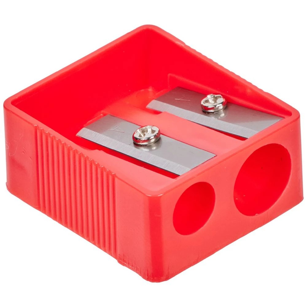 1 Studymate Recycled Plastic Wedge 2 Hole Sharpener Red, 1 of 2