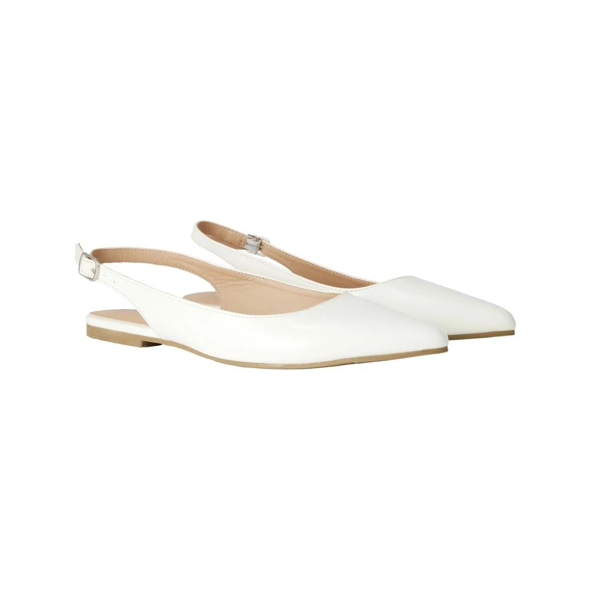 3 Point Toe Ballet Slingback Flats Wht Patent, 3 of 3