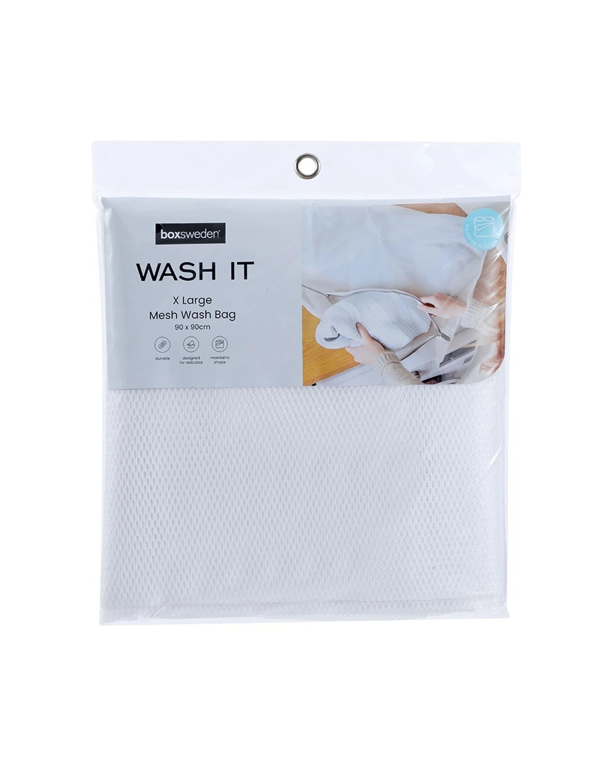 1 Boxsweden Wash It 90cm Washing Machine Mesh Clothes Bag Laundry Storage Xl White
 - White, 1 of 4