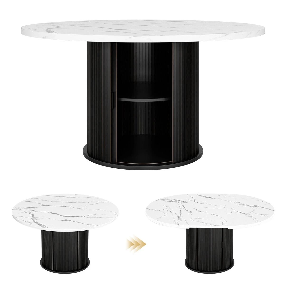 Ausway Extendable Dining Table 110--150cm 4 - Seater Kitchen Coffee ...