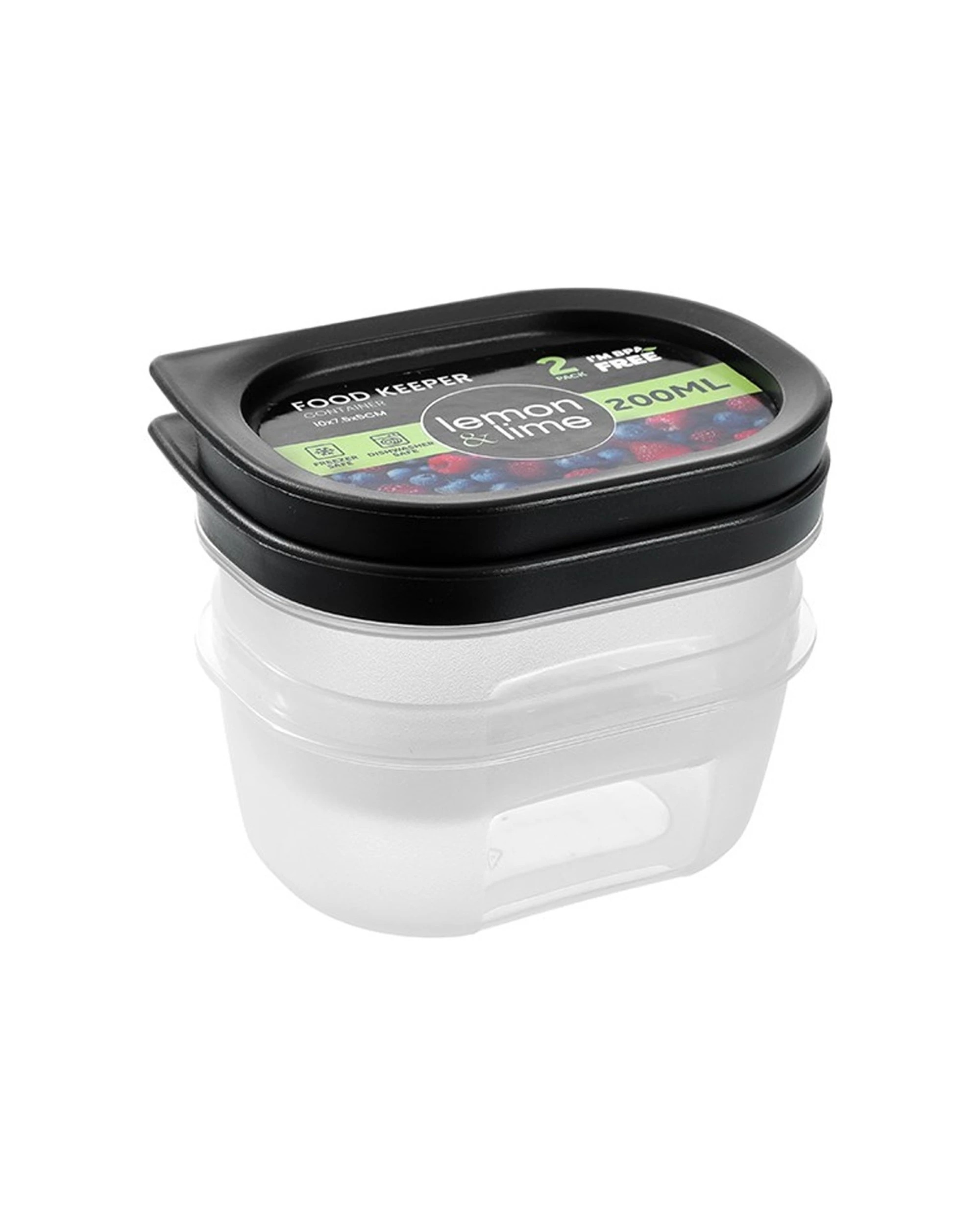 2 Lemon & Lime 12x 2pc Food Reusable Container Organiser 200ml - Clear, 2 of 7
