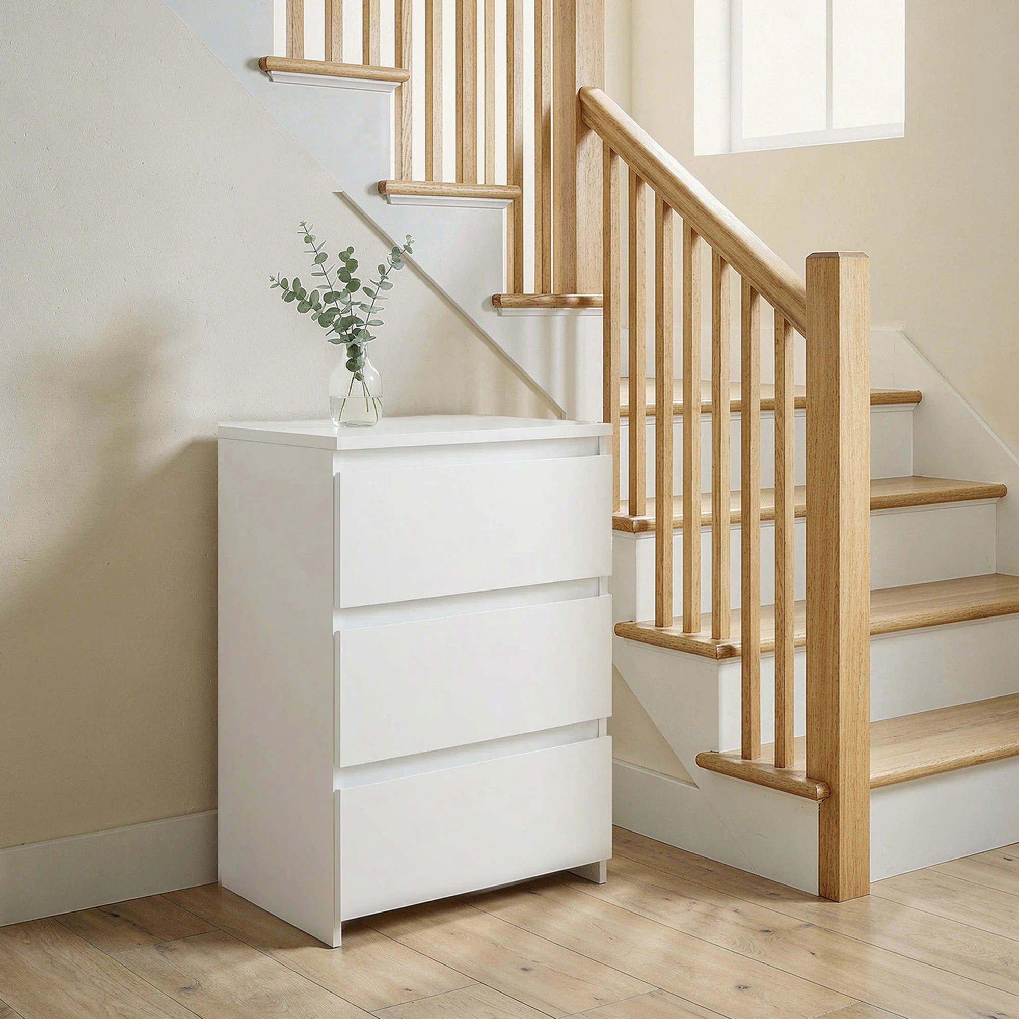 7 Levede Bedside Table Side Table 3 Drawers Storage Nightstand Bedroom Cabinet - White, 7 of 9