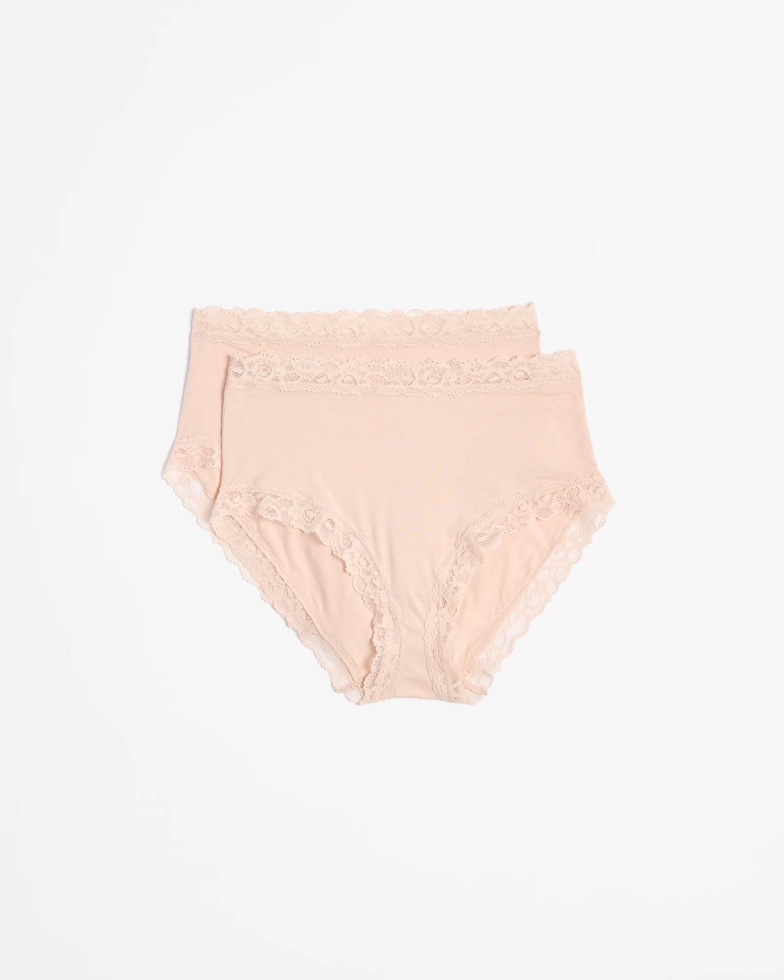 1 Target 2 Pack Modal And Lace Full Briefs BARE BEAUTY, 1 of 4