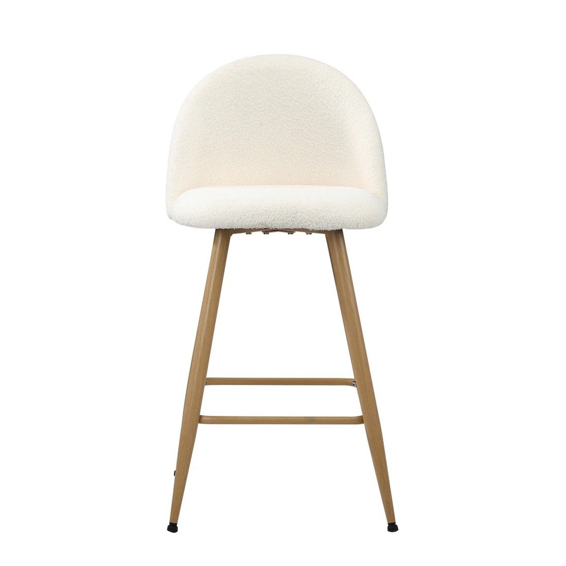 6 Oikiture 2x Bar Stools Kitchen Dining Chairs Counter Stool Boucle Padded Stools
 - Beige, 6 of 10