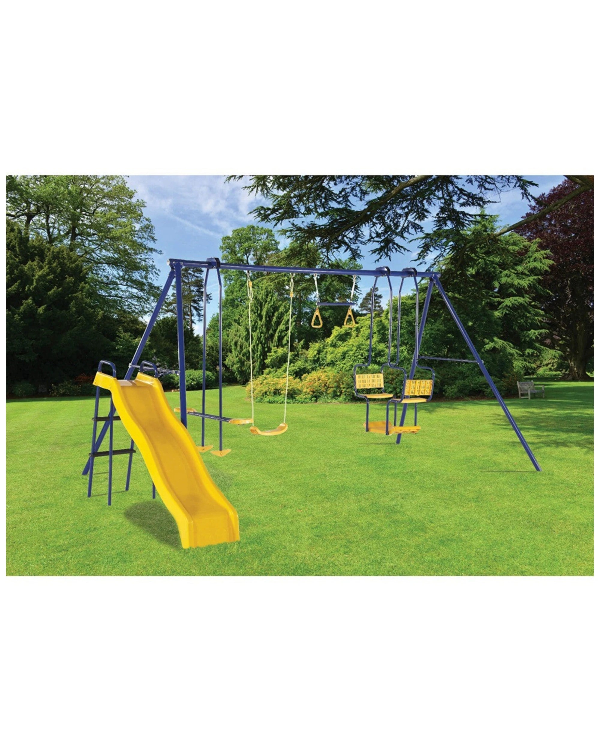 2 Plum Play Au 5 Unit Metal Swing Set With Slide Glider Monkey Bars Galvanised, 2 of 9