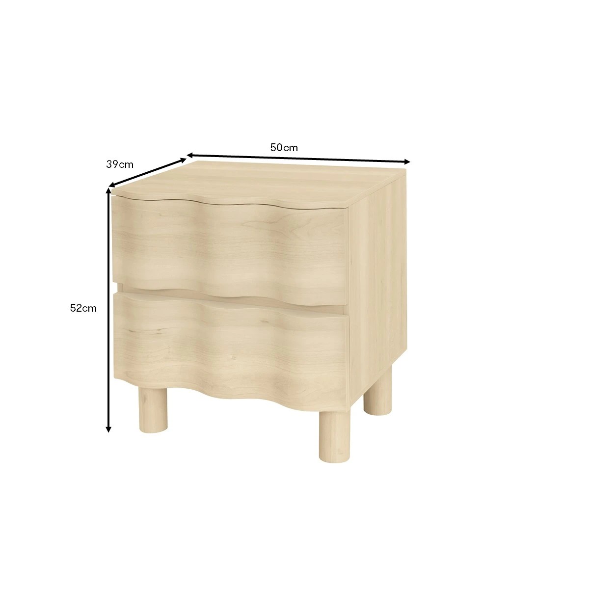 9 Ripple 2 Drawer Bedside Table - Light Oak, 9 of 9