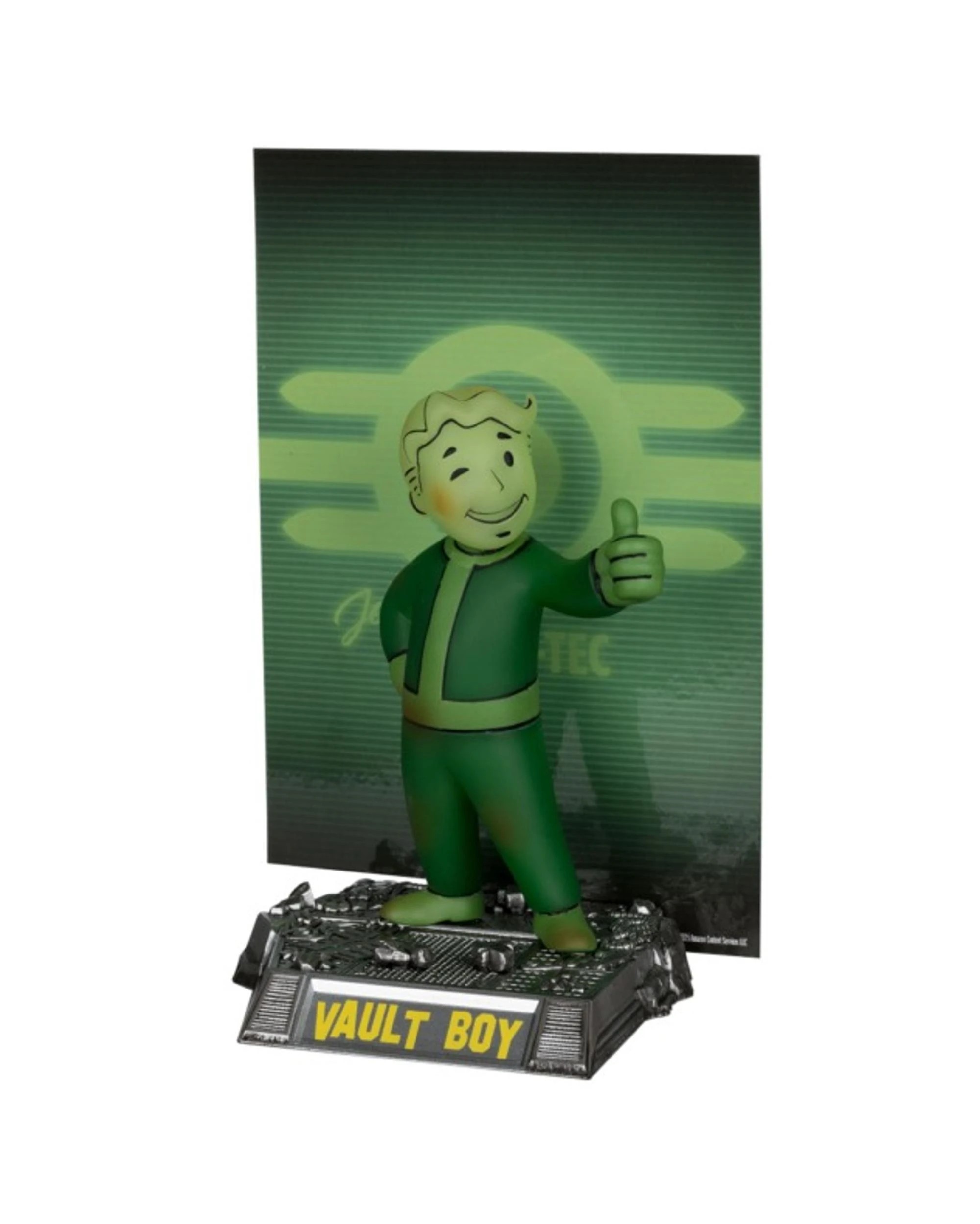 2 McFarlane Movie Maniacs Gold Label Fallout Vault Boy Glow in the Dark 6 inch Posed Figure - Green, 2 of 7