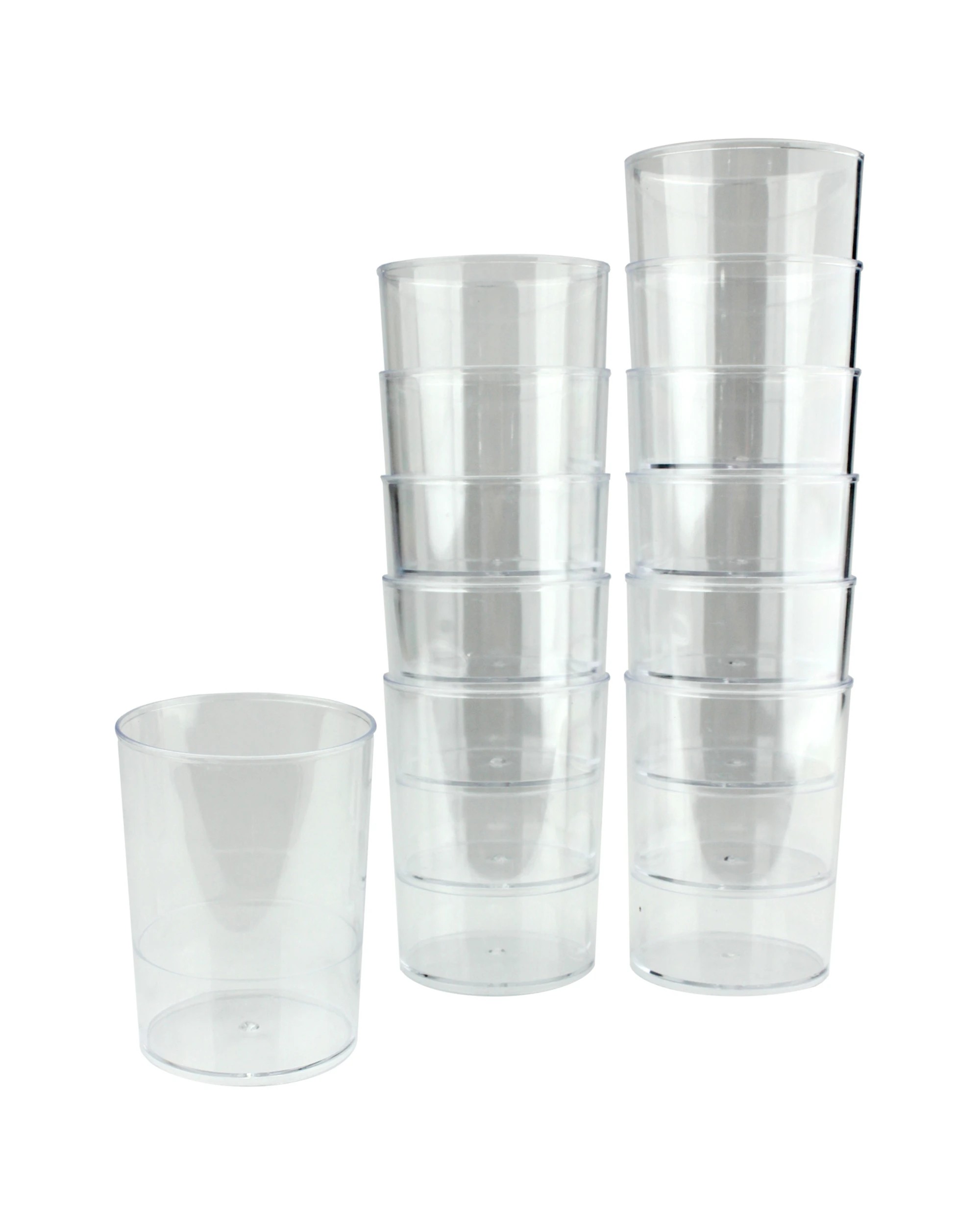 1 Fun Time Clear Mini Plastic Cylinder Dessert Cups 6.5cm Pack of 12 - Clear, 1 of 3