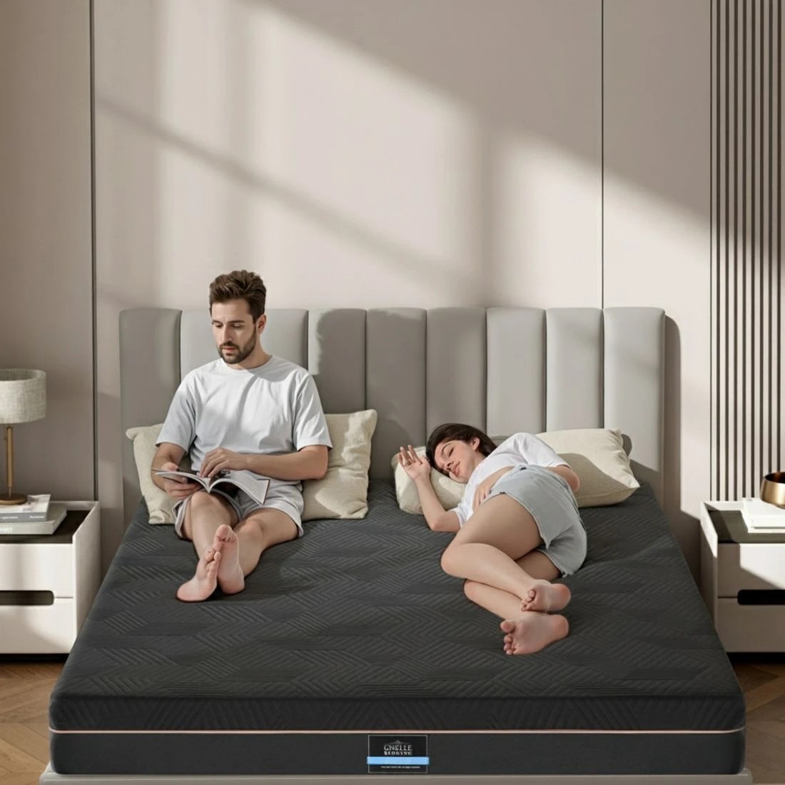 8 Giselle 18cm Memory Foam Mattress Tea Foam Cool Gel Foam Mattresses Double  Double Bed - Double Bed - Black, 8 of 10