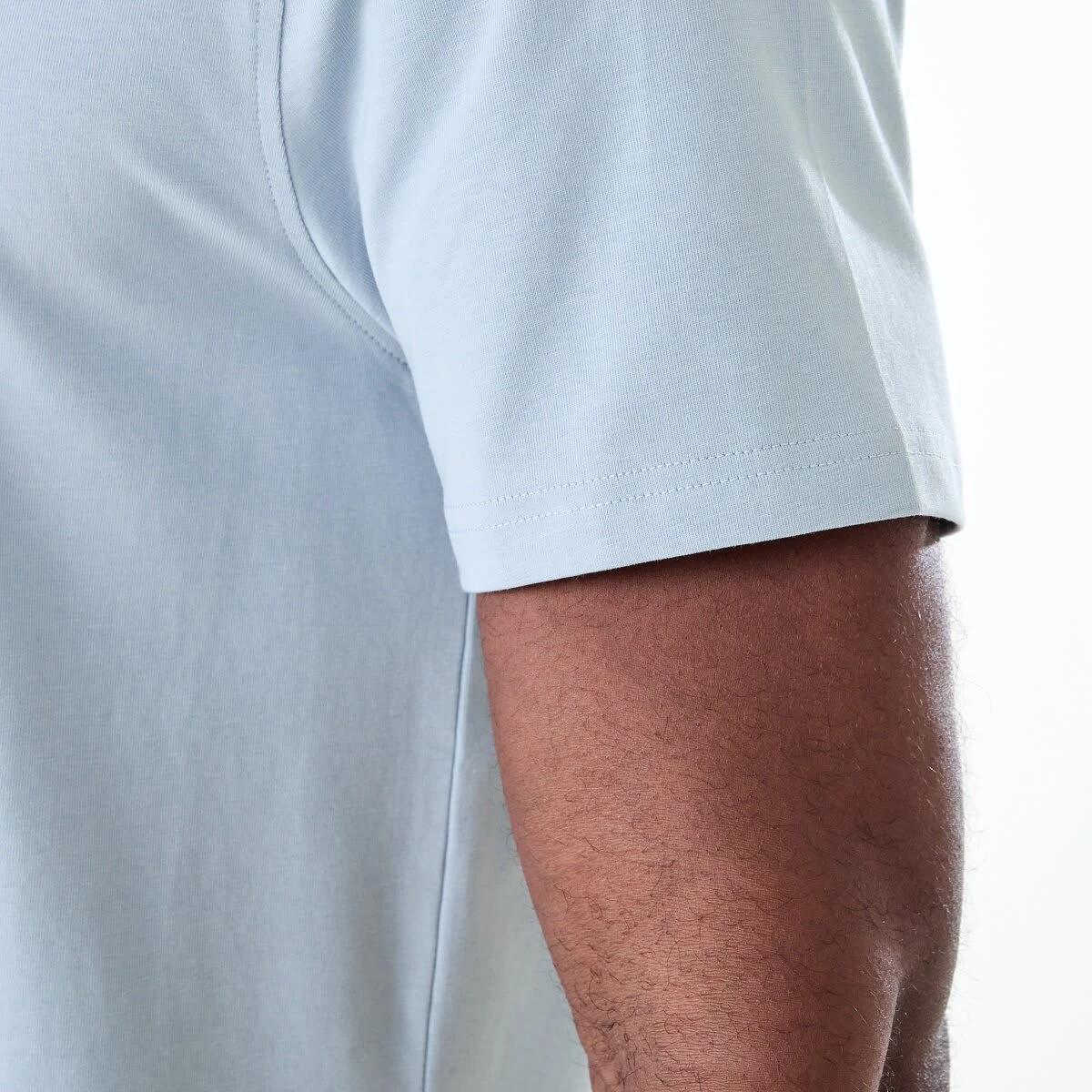 6 Short Sleeve Cotton Elastane Top FOG BLUE, 6 of 6