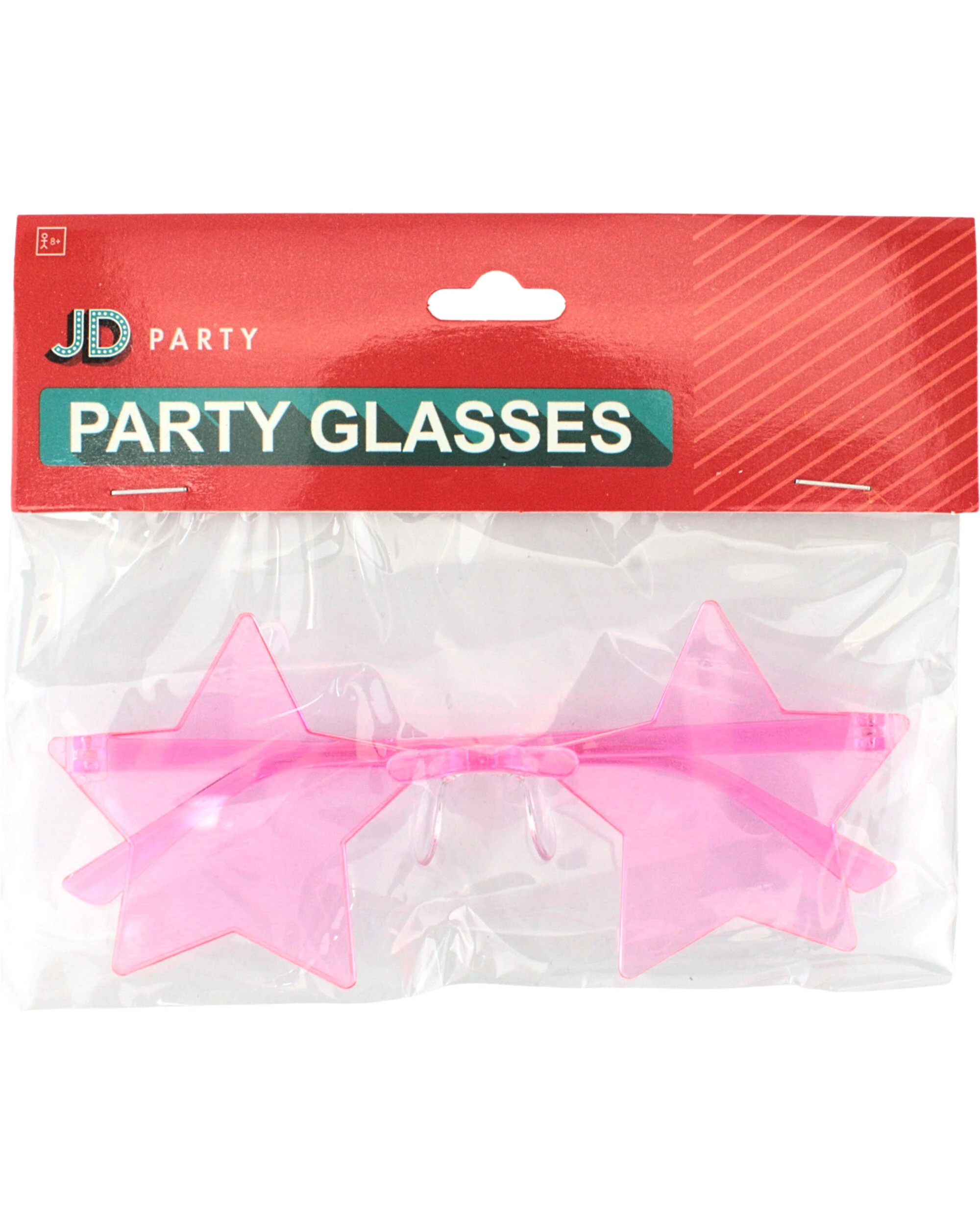 3 JD Party Perspex Star Glasses - One Size - Pink, 3 of 3