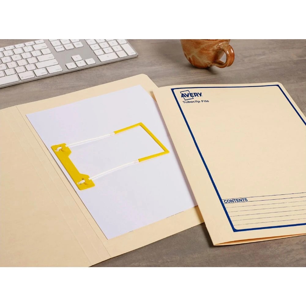 3 Avery Foolscap Tubeclip Files Buff with Navy Border 5 Pack, 3 of 3