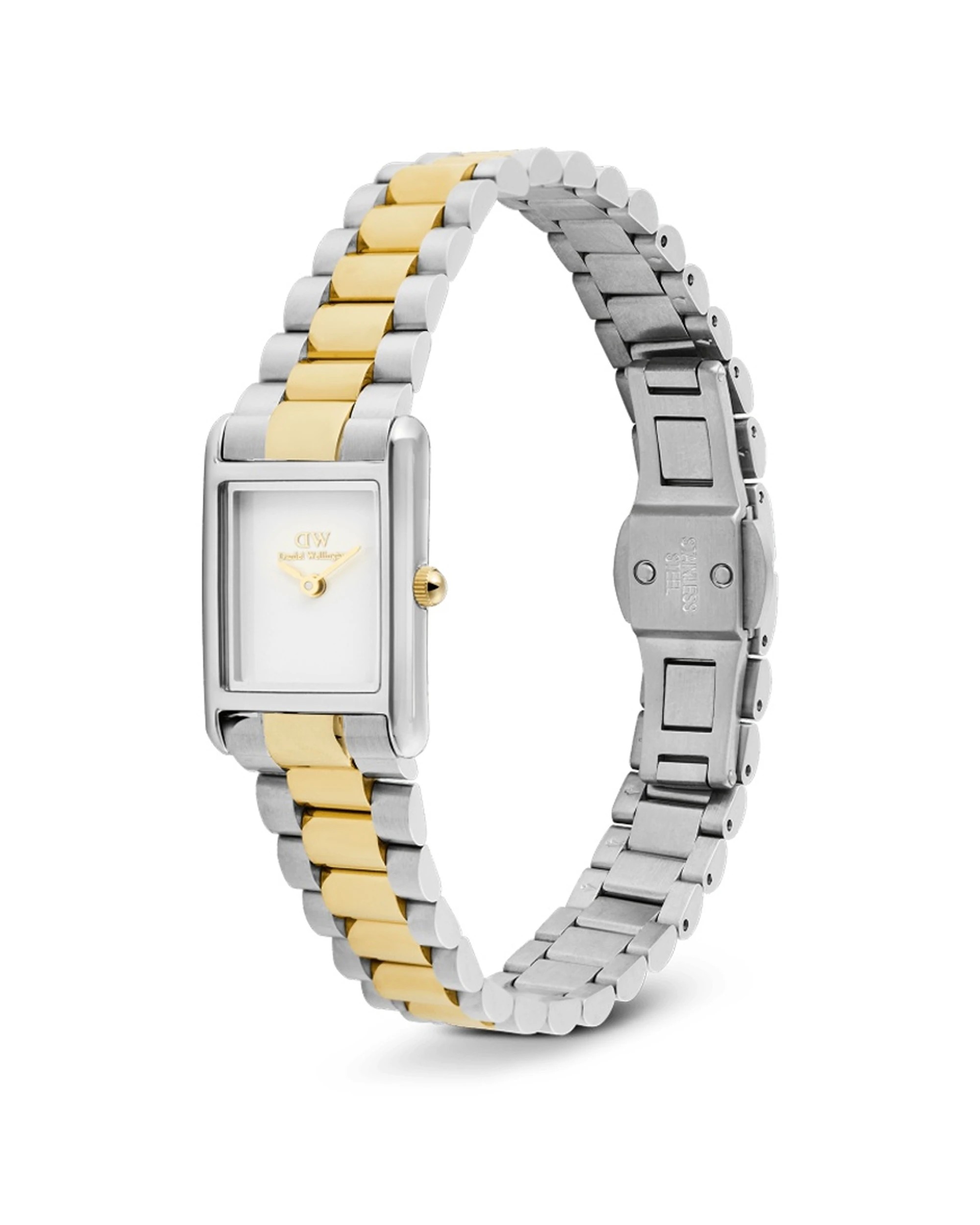 3 Daniel Wellington Bound Mini 3-Link Two-Tone Gold Silver Stainless Steel Watch 17x25.9mm, 3 of 5