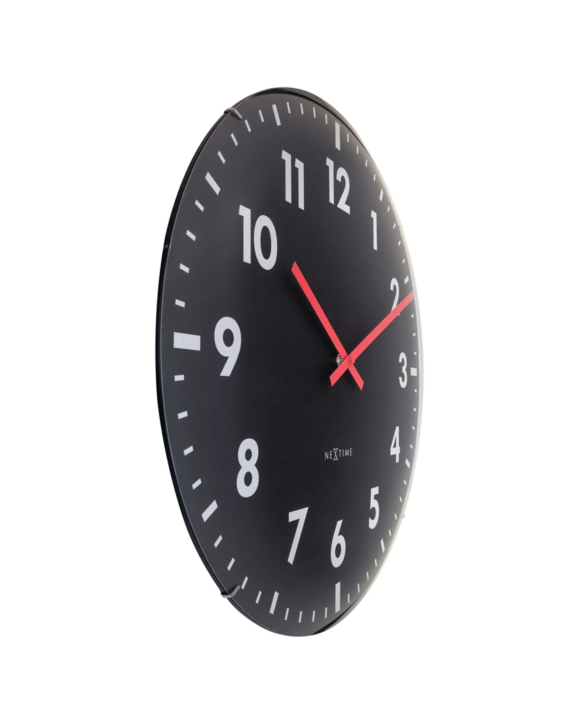 2 NeXtime Duomo Silent Wall Clock Dome Glass Lens Aluminium Hands 50cm - Black, 2 of 5