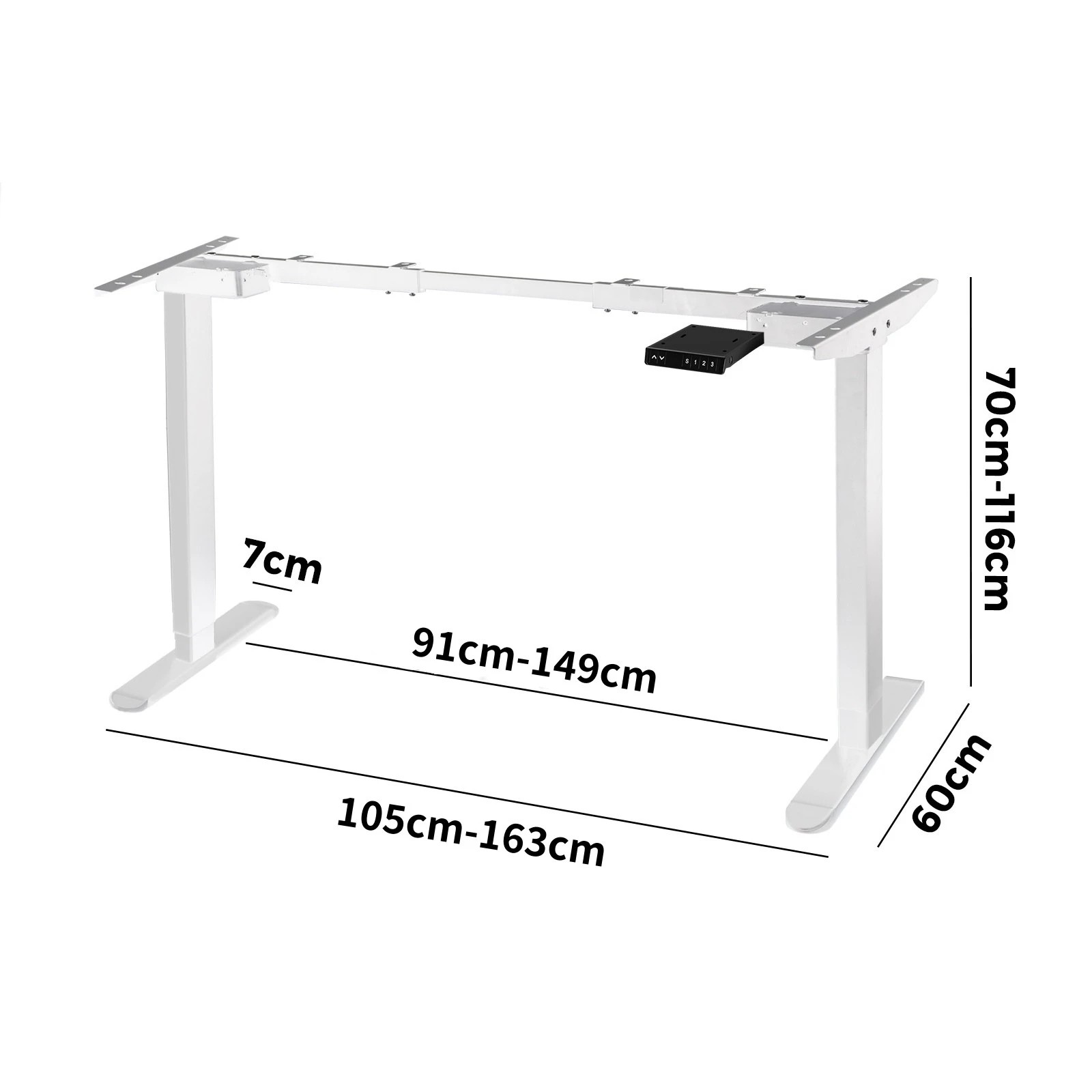 4 Oikiture Standing Desk Leg Frame Single Motor
 - White, 4 of 4