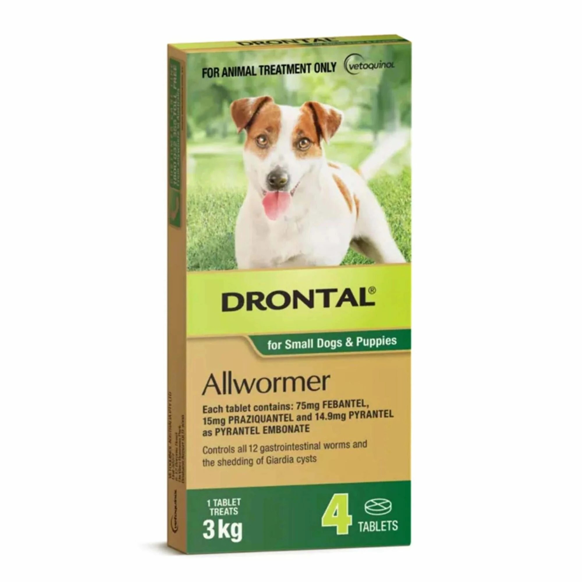 1 Drontal Allwormer Tablets For Small Dogs & Puppies 4 Tablets, 1 of 1