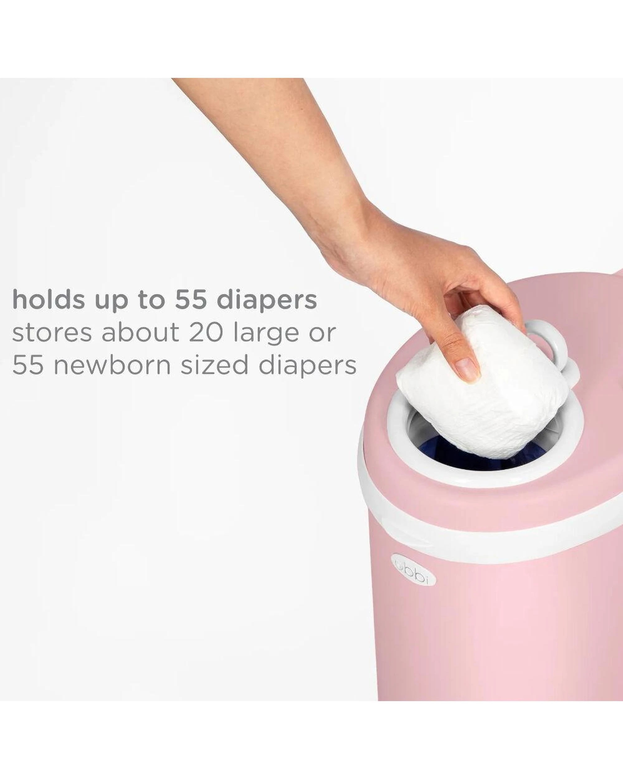 8 Ubbi Nappy Bin Diaper Pail  Matte Pink, 8 of 9