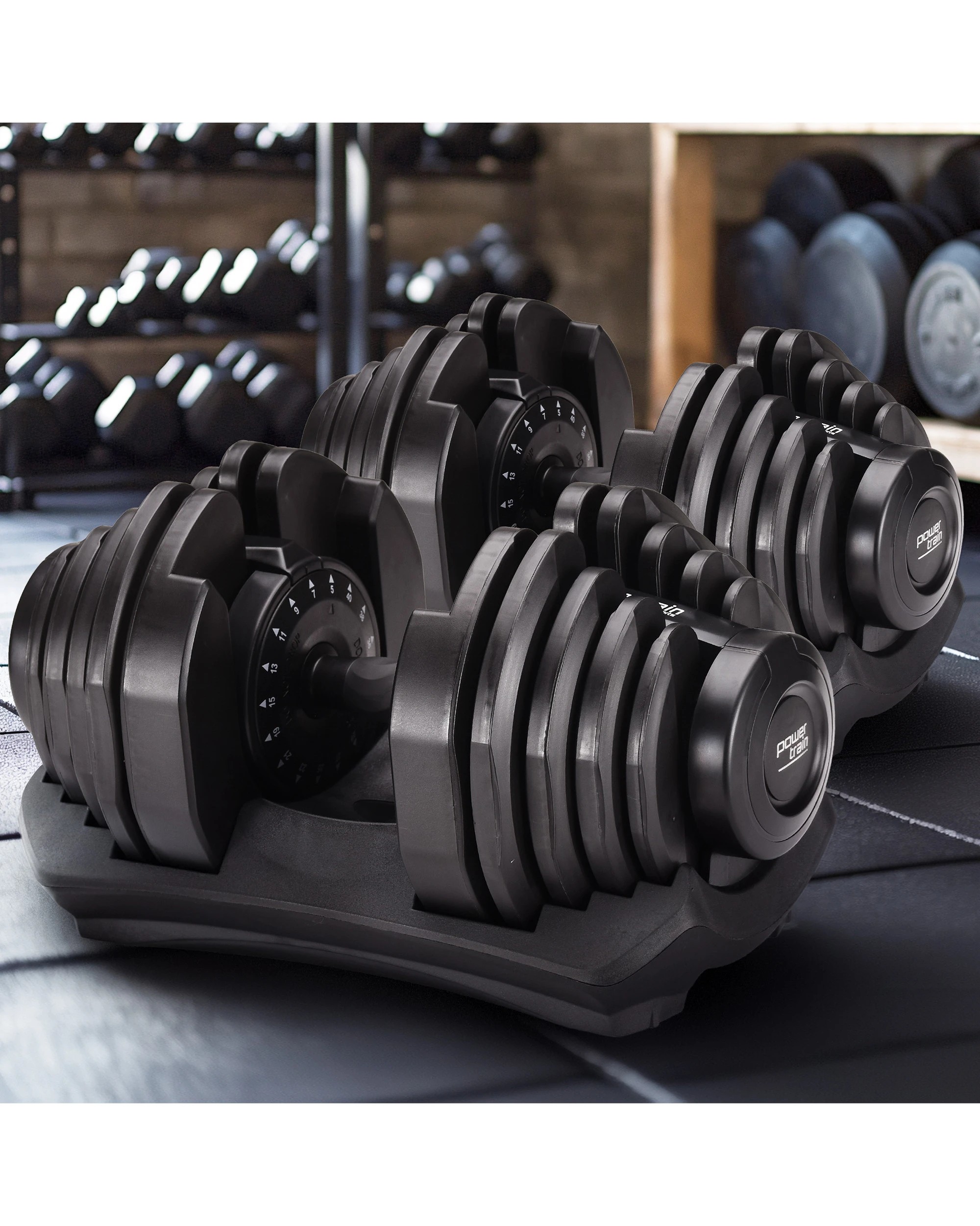 3 Powertrain 2x 40kg Adjustable Dumbbell Home Gym Exercise Equipment Free Weights, 3 of 7