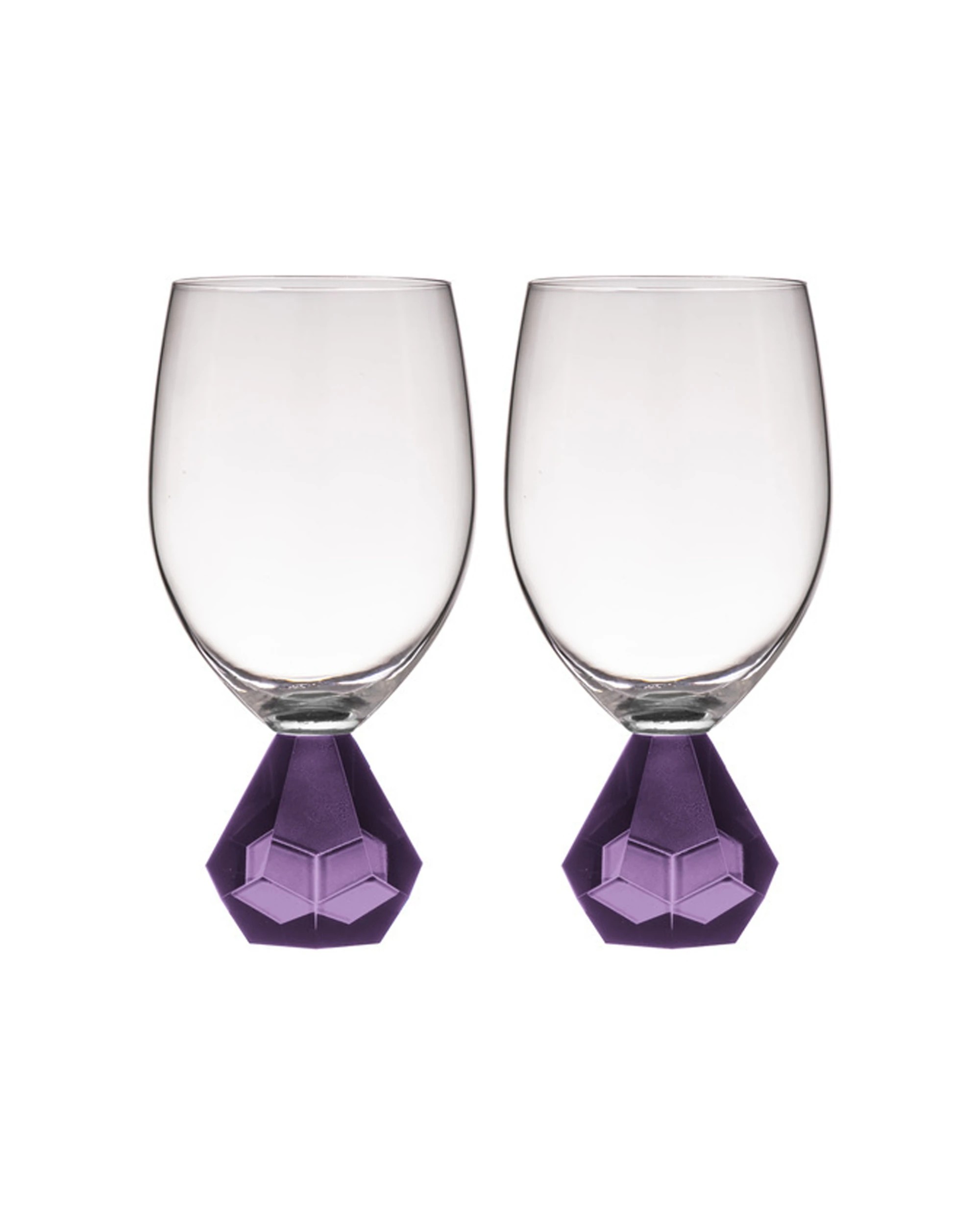 1 Ladelle 2PK Zhara Wine Glass Water Cup Set Amethyst - Purple, 1 of 1