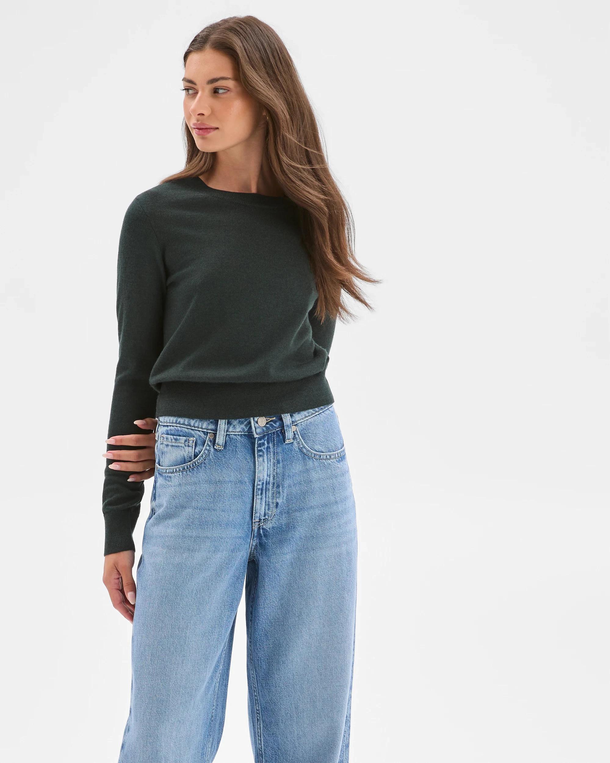 2 Target Petites Petites Australian Merino Wool Crew Neck Sweater MIDNIGHT JADE, 2 of 6