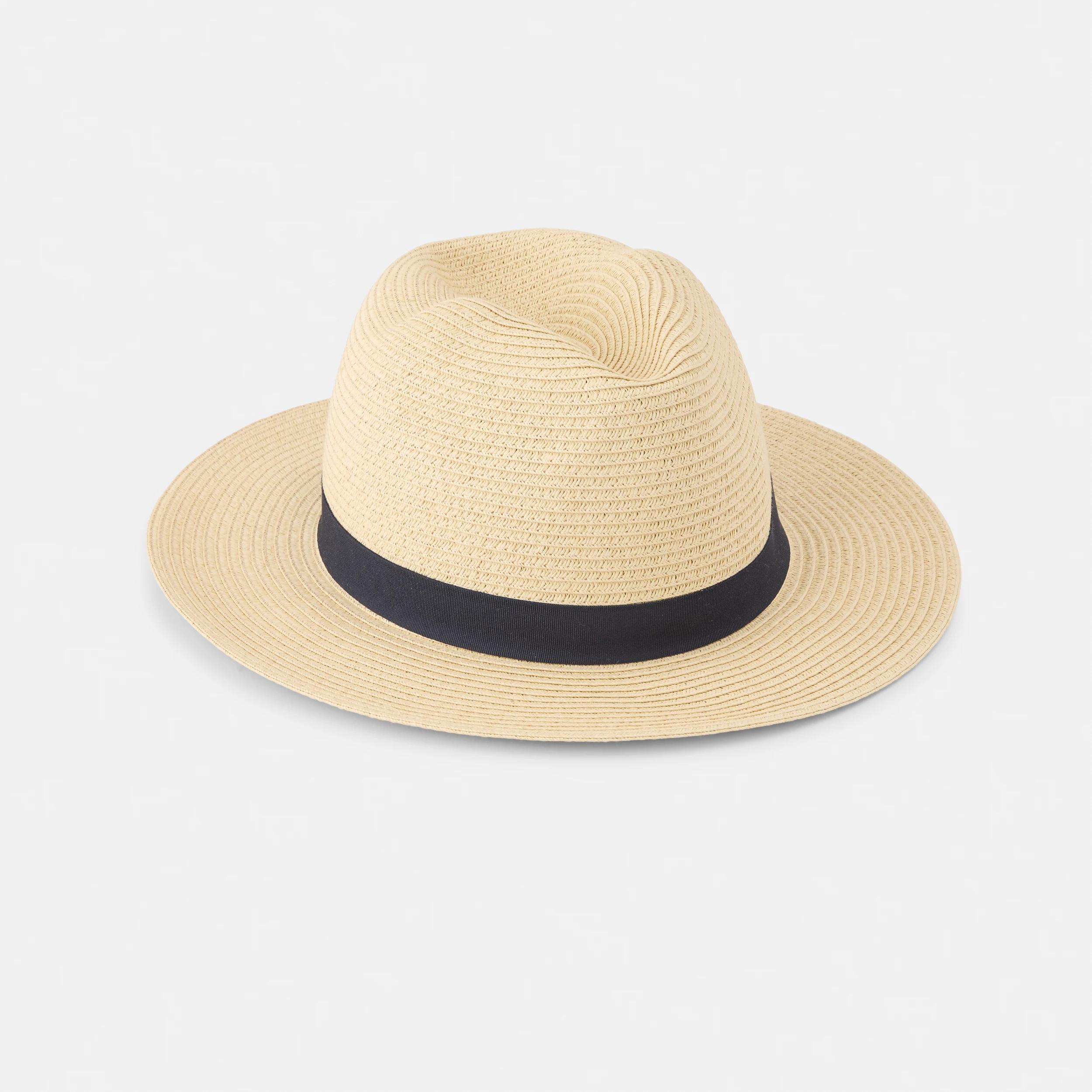 1 Paper Fedora Hat Nat Beige, 1 of 3