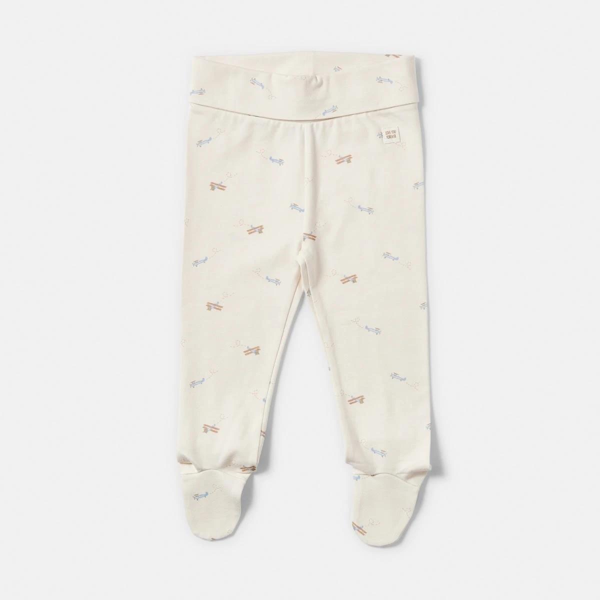 4 2 Piece Long Sleeve Newborn Set CREAM DITSY PLANES, 4 of 6