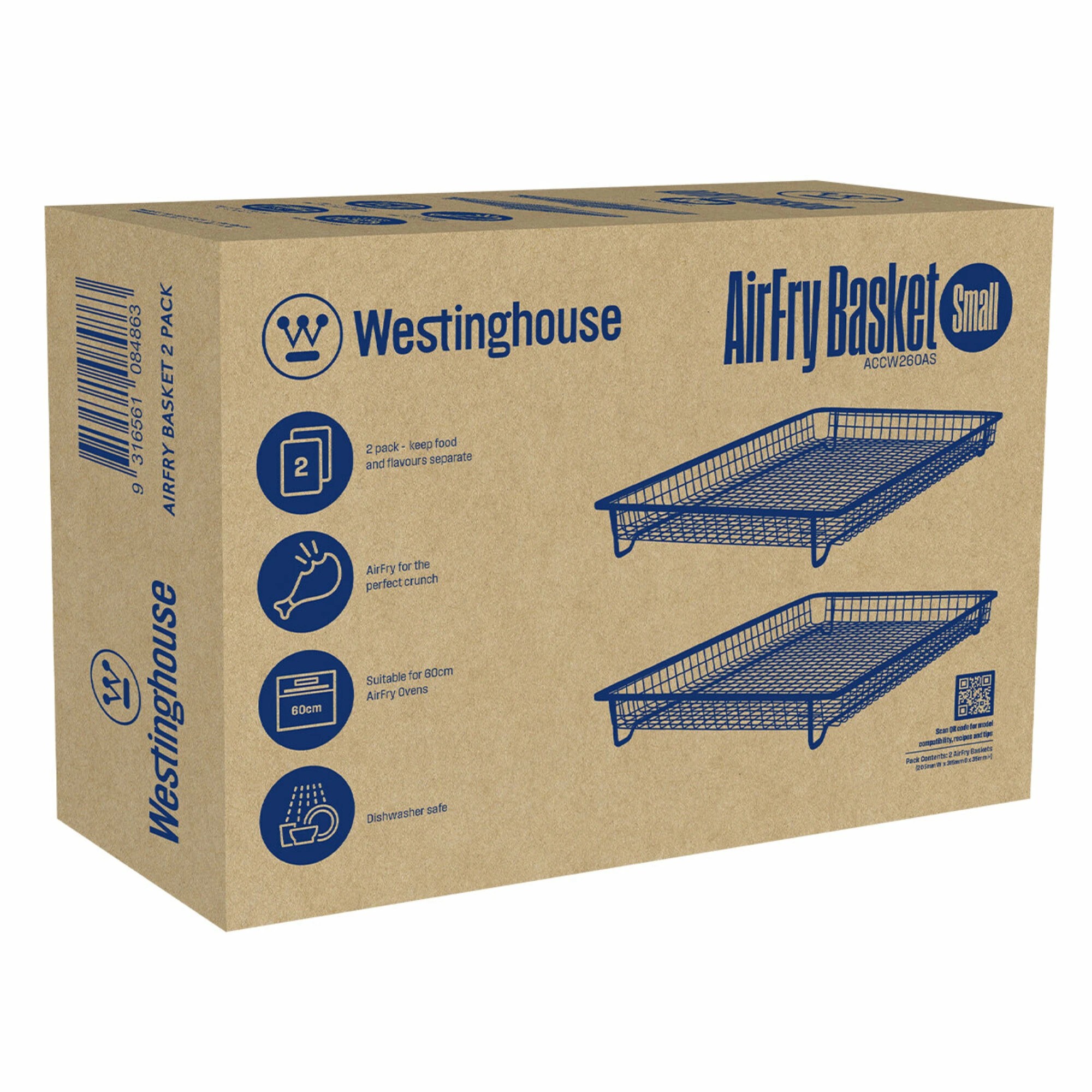 3 Westinghouse AirFry Basket For Selected 60cm AirFry Ovens (Two Pack), 3 of 5
