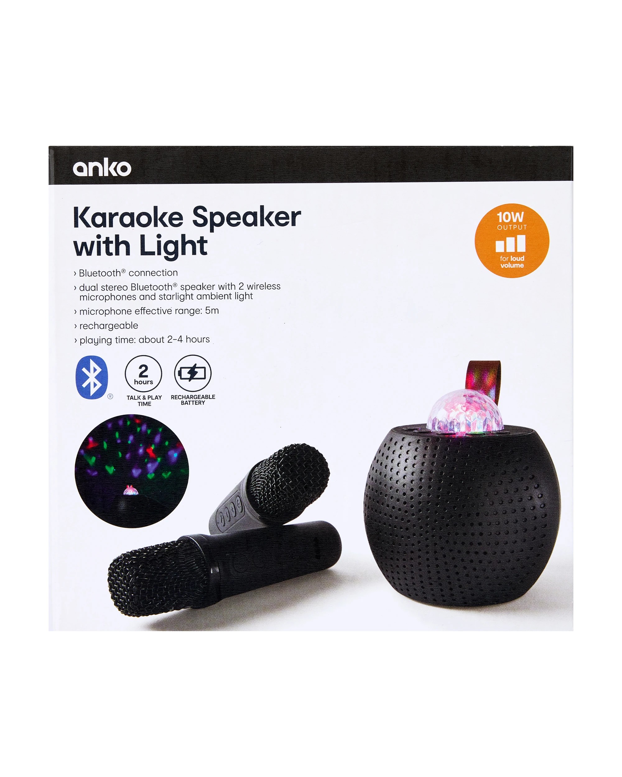 10 Karaoke Speaker with Light - Black, 10 of 10