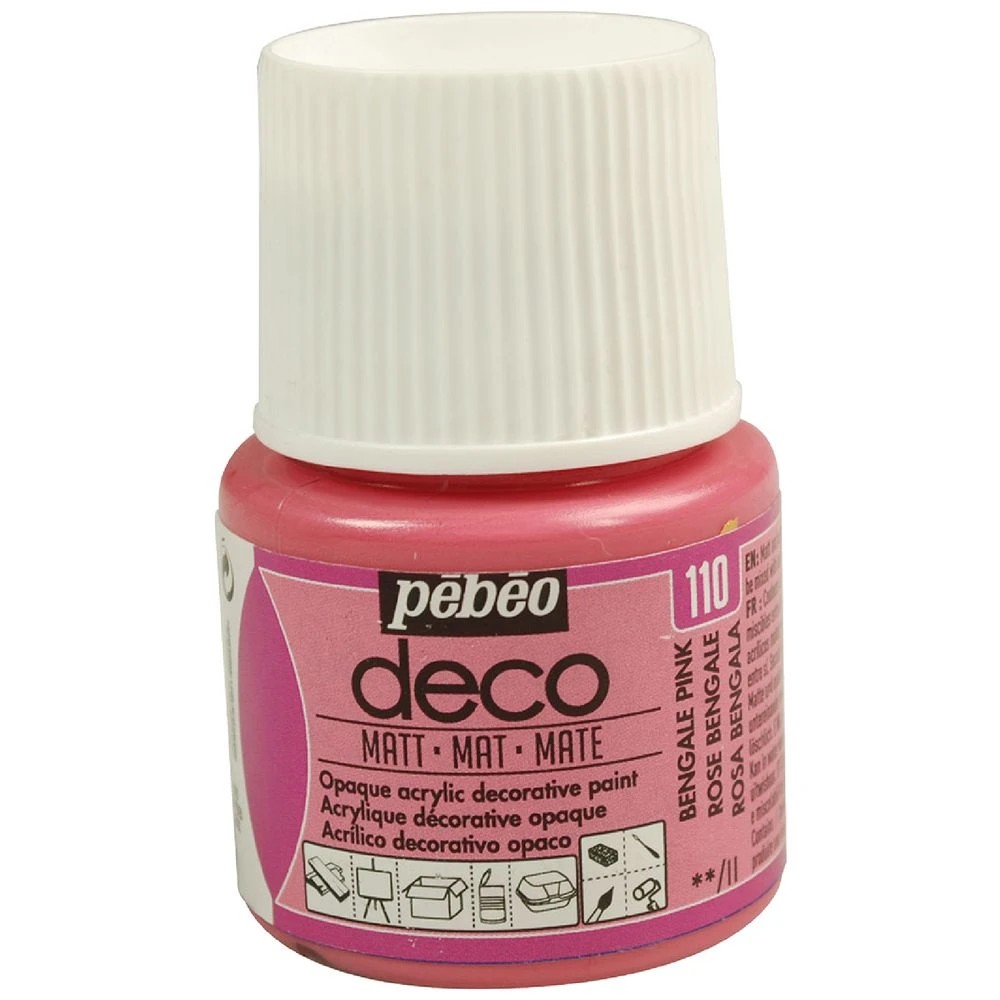 1 Pebeo Deco Acrylic Paint Matte 45mL Bengale Pink, 1 of 1
