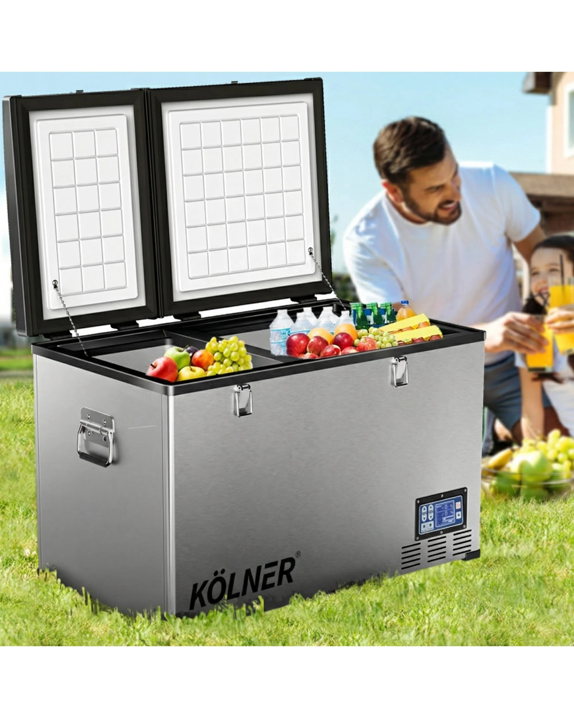 4 Kolner 80L Portable Fridge Cooler Freezer Refrigerator Camping Car Travel Stainless Steel - Silver, 4 of 10