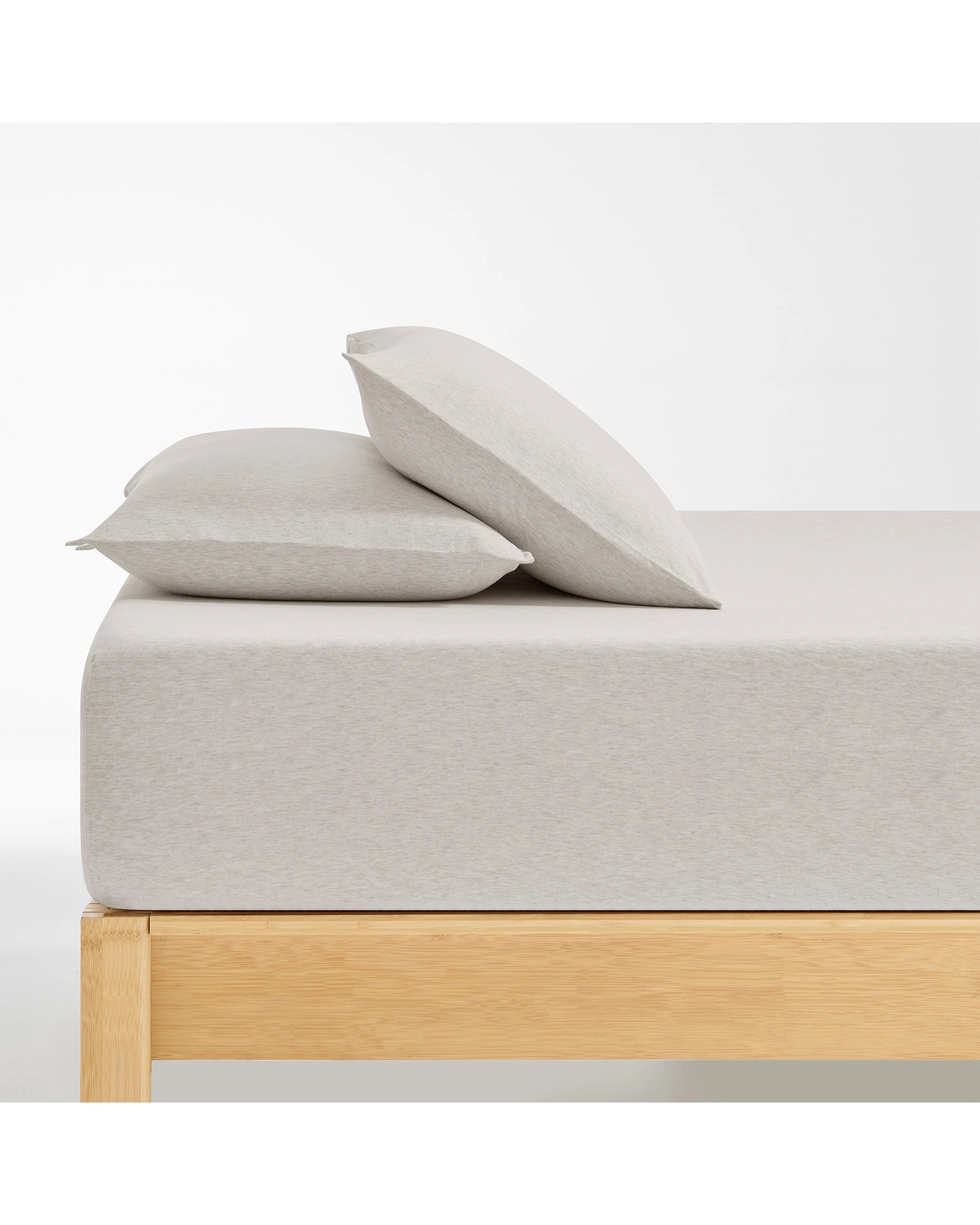1 Dreamaker Jersey Luxe 100% Cotton Combo Fitted Sheet Set - Double Bed - Oatmeal, 1 of 3