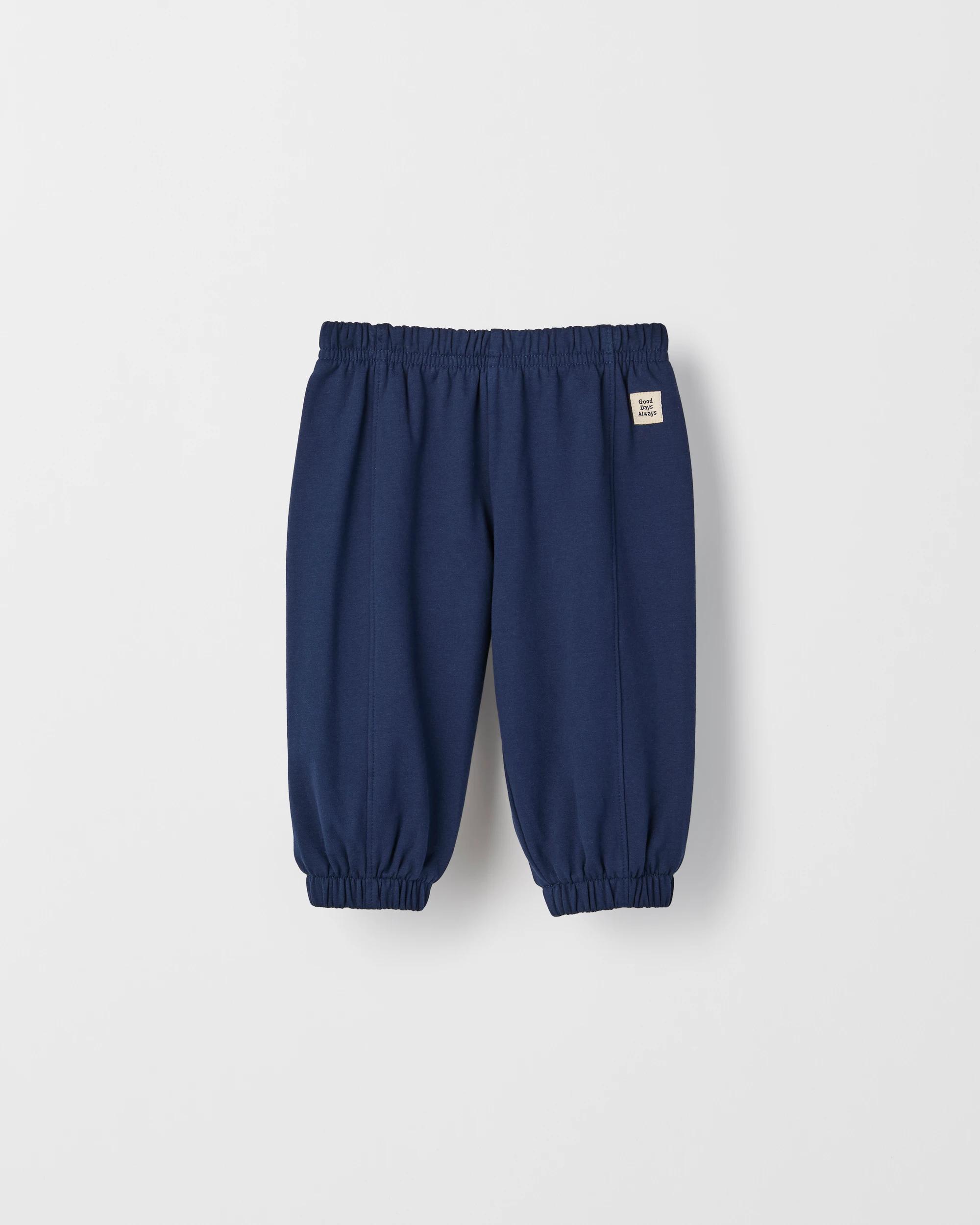 1 Target Baby Baby Organic Cotton Seamed Front Trackpants BLACK IRIS, 1 of 1