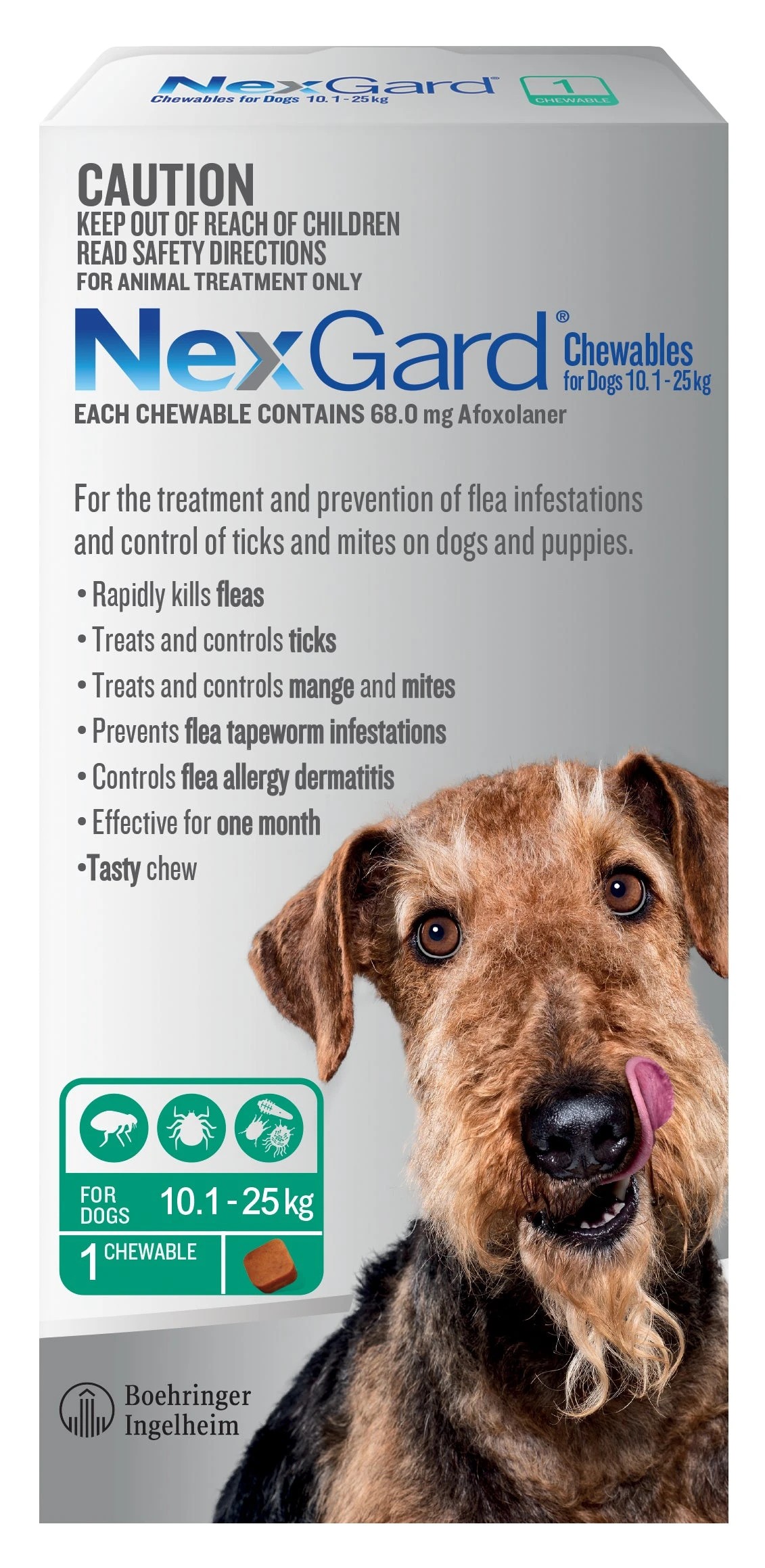 1 Nexgard For Dogs Green Large 10.1-25kg - 6 Months Supply, 1 of 2